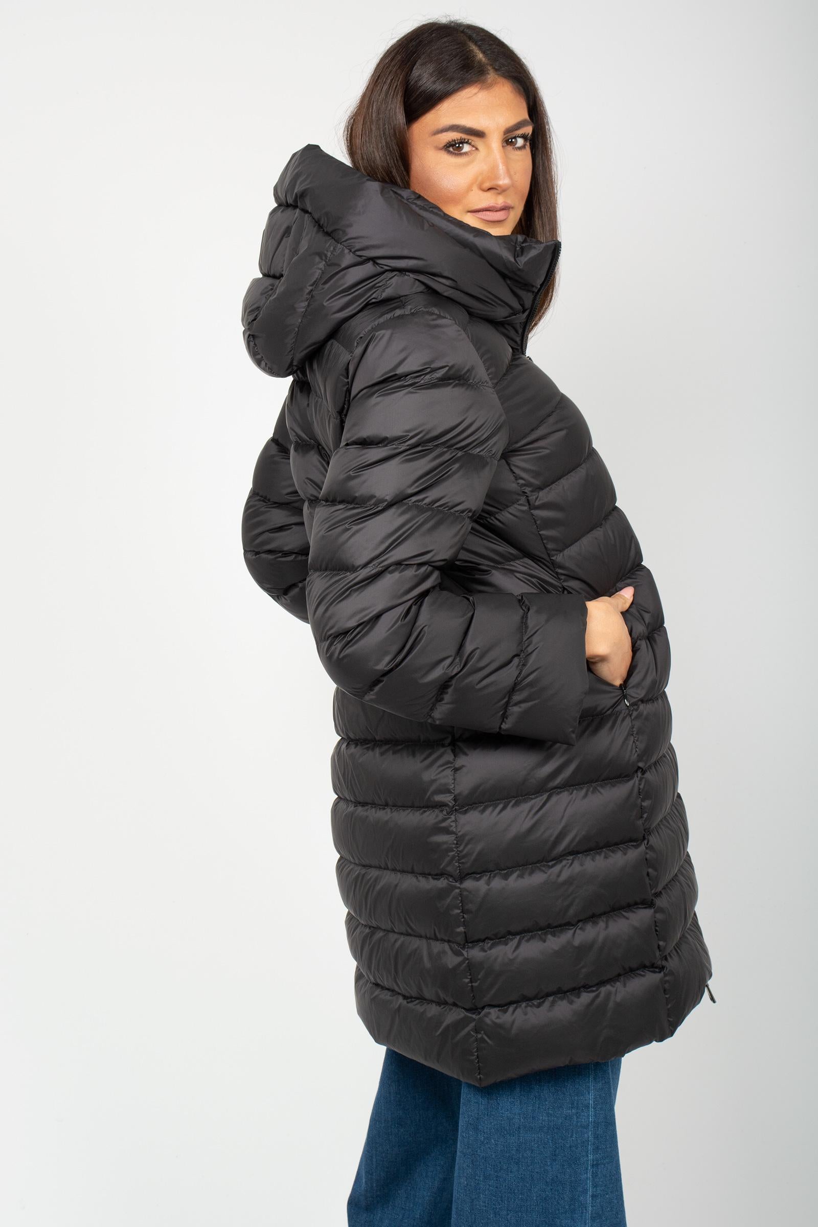 piumino in nylon con cappuccio CS1715480100 999 SEVENTY 