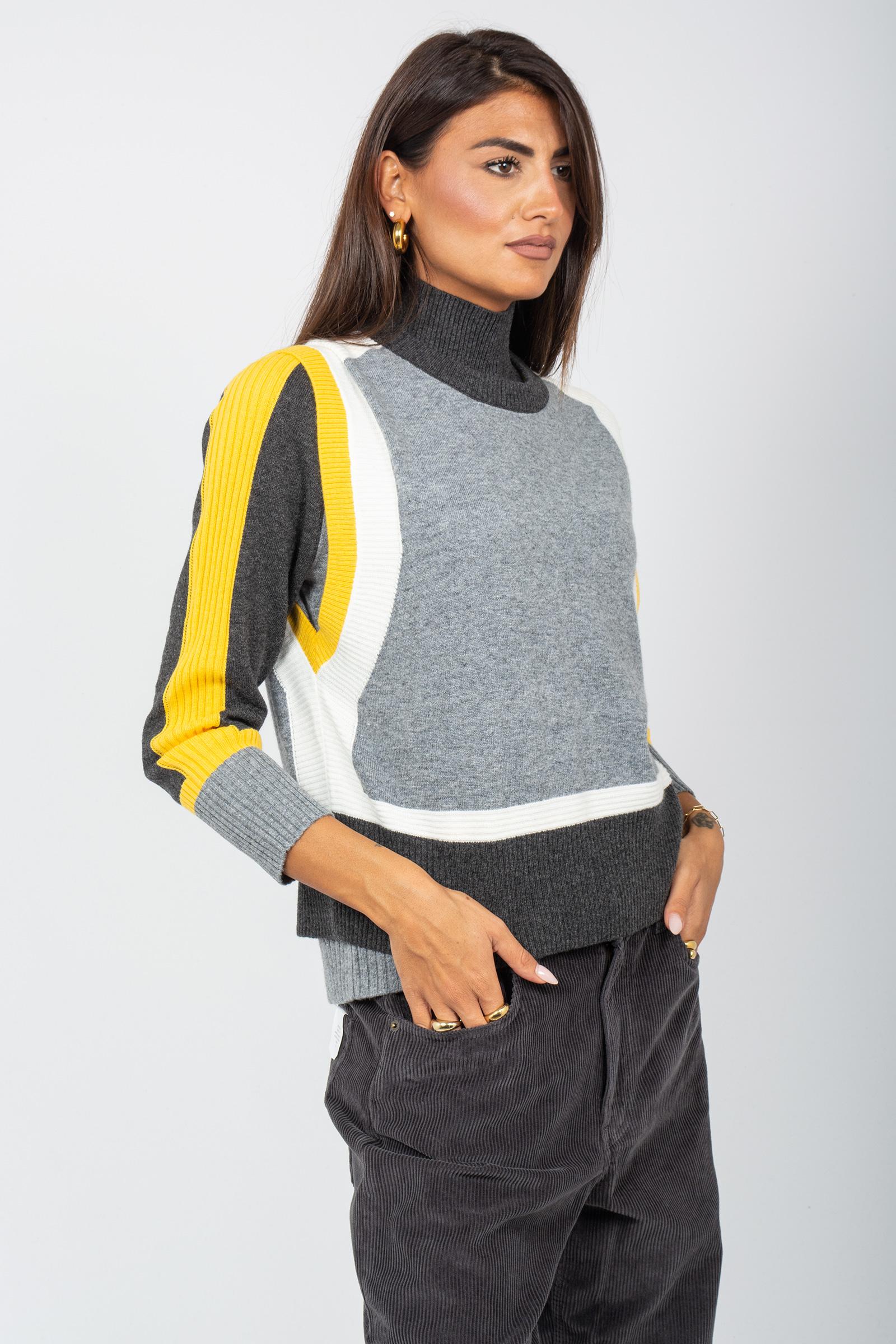 gilet colorblcok in misto lana M193J004923N B2 DIANA GALLESI 