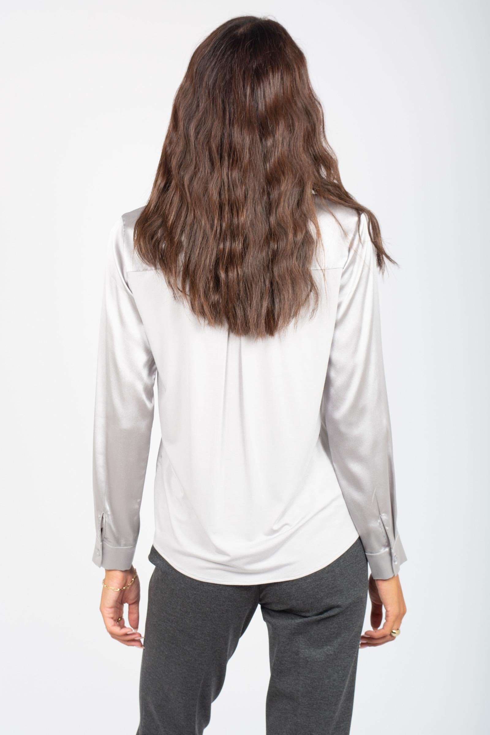 camicia in viscosa e seta strech 255M1004 009 MAIDA MILA 
