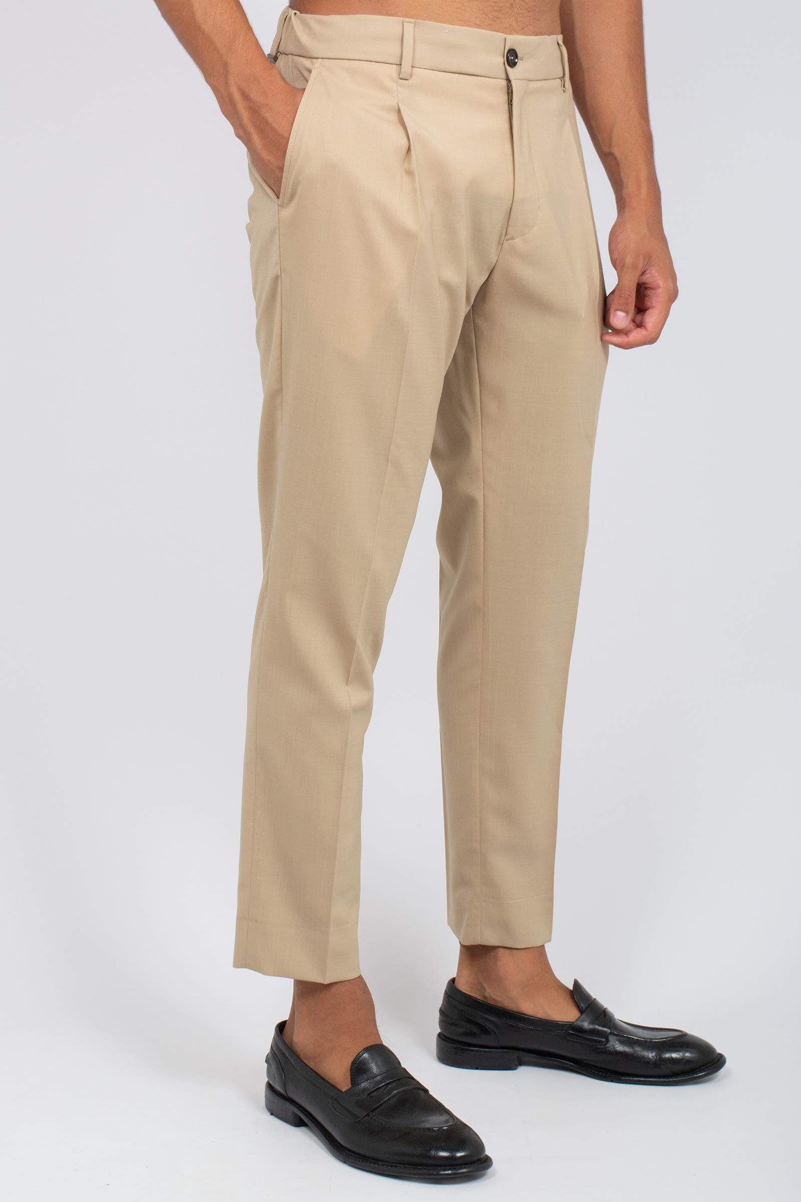 pantalone in misto lana vergine 'riccardo' RICCARDOCCREGULARMT BEIGE BE ABLE 