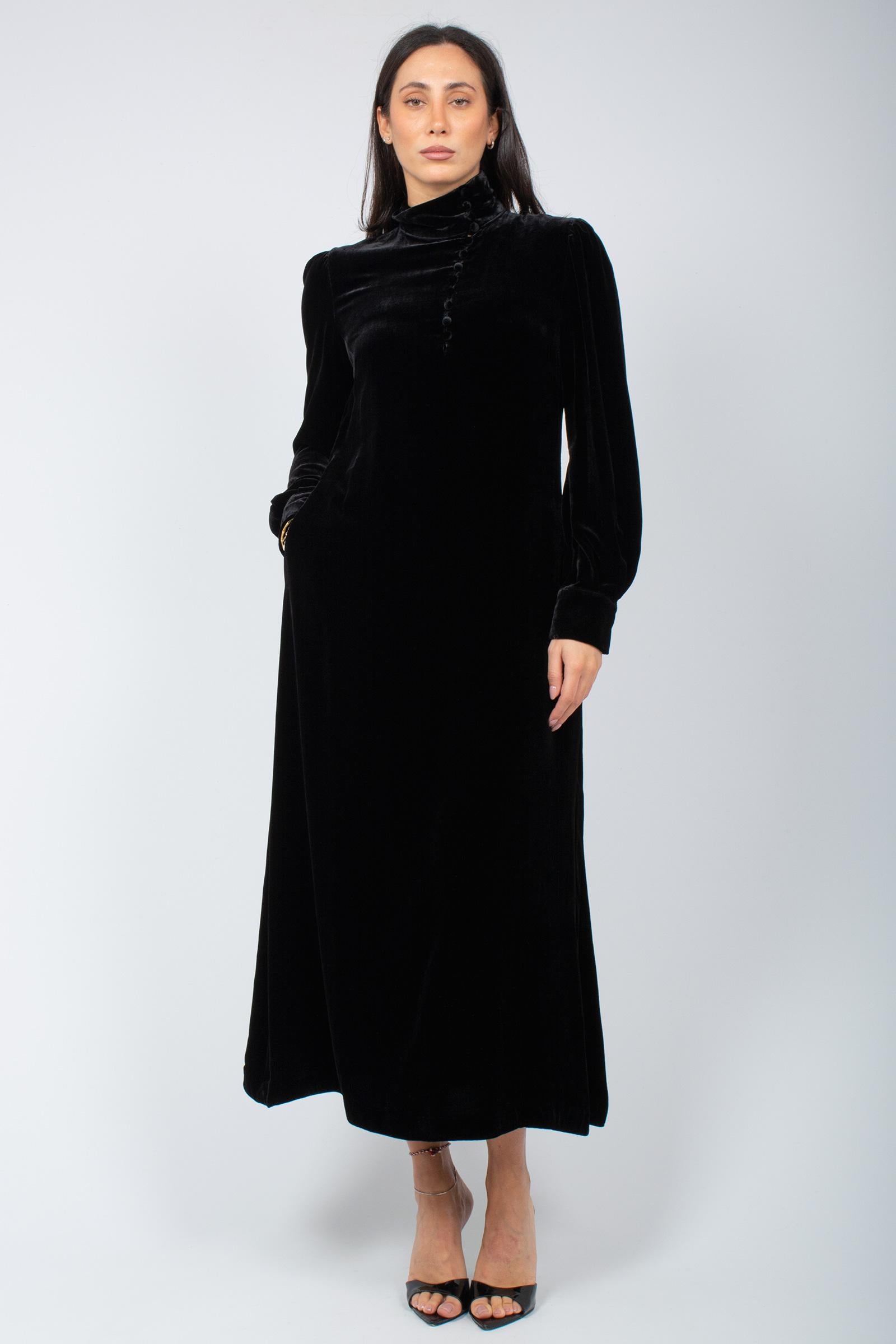 abito in velluto fluido con bottoncini JF667761026 20000 MALIPARMI 