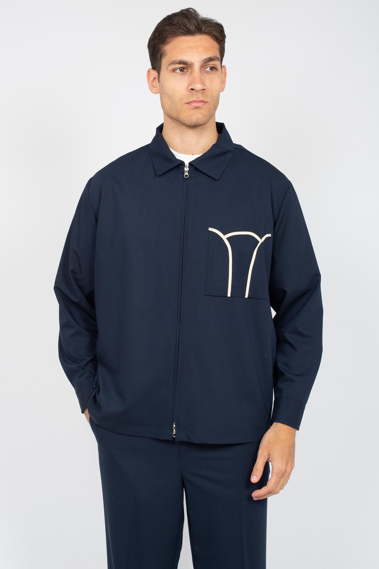 giacca con zip 8163C492 BLU C93 