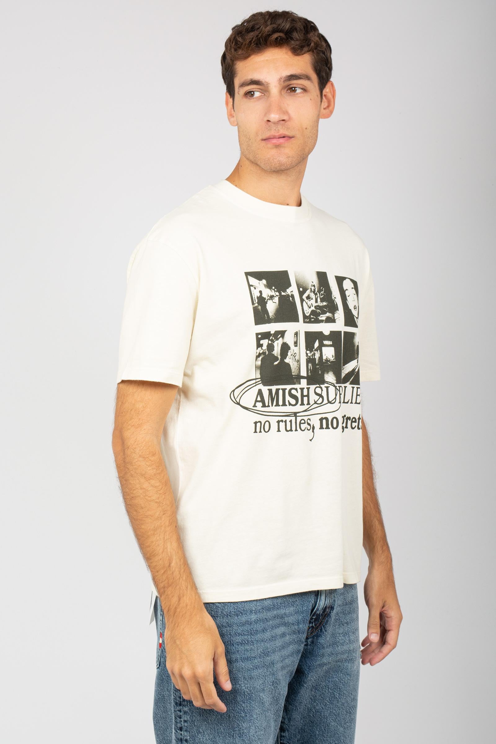 t-shirt in cotone 'no rules' AMU146CN22XXXX C0069 AMISH 