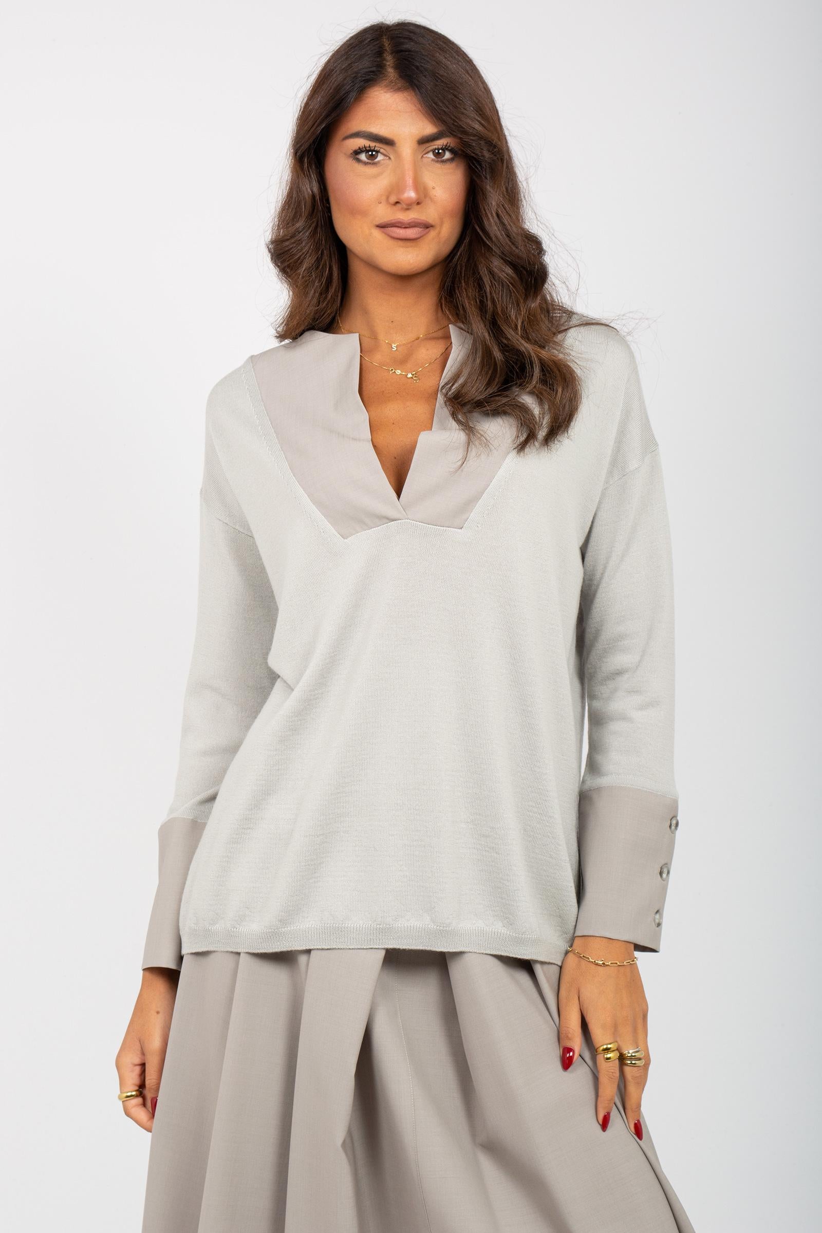 blusa in lana merinos EQM0488I 60 AMANTO 