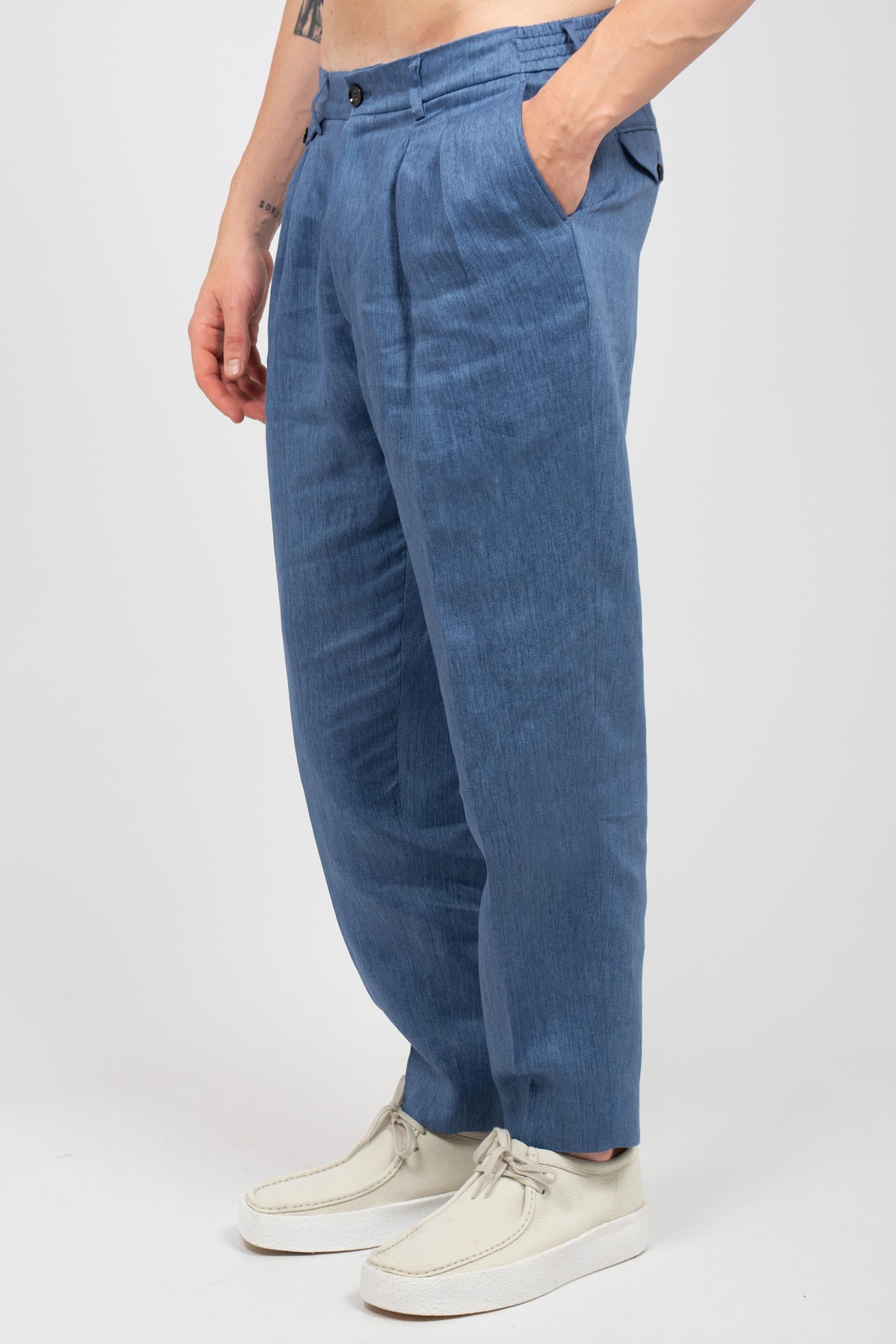 pantalone in lino 'sammy' SAMMYLM85S26 DENIMMEDIO BE ABLE 