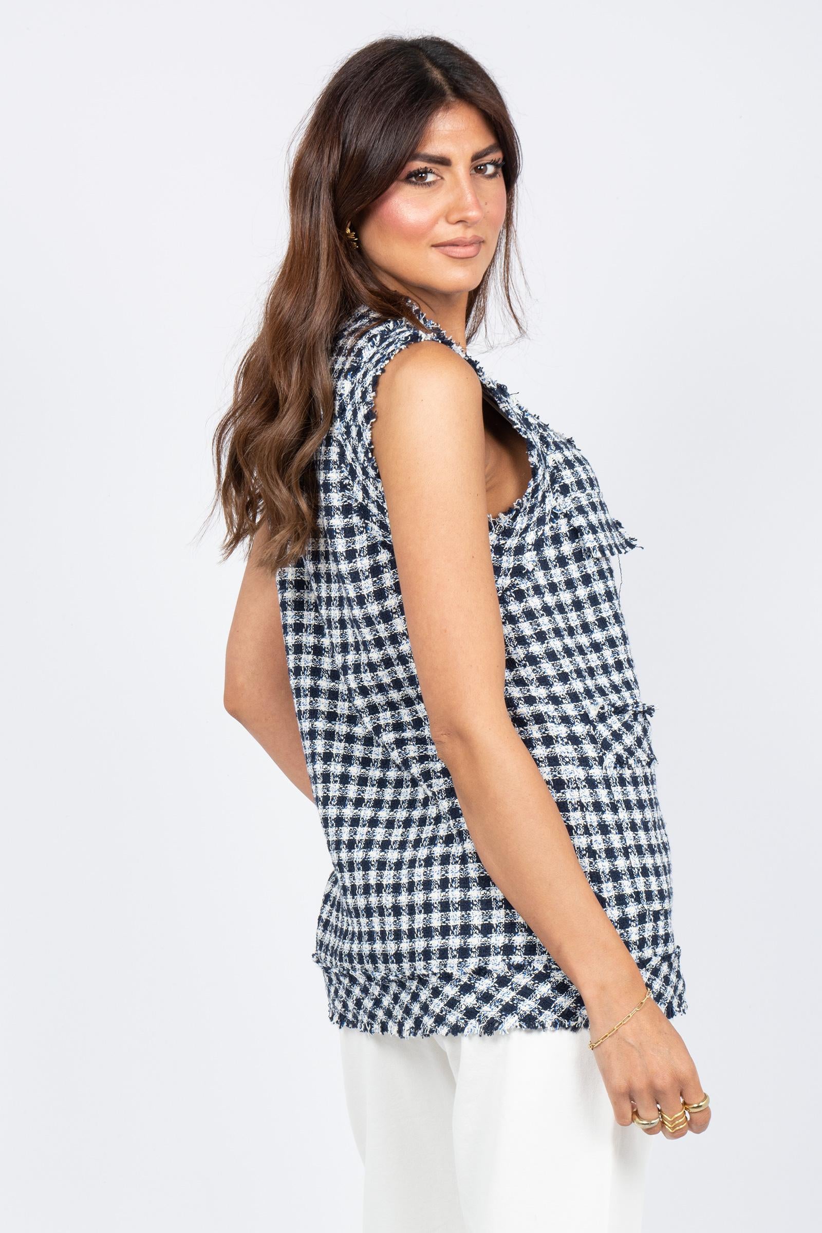 gilet in filo tweed R027R002332N 01 DIANA GALLESI 