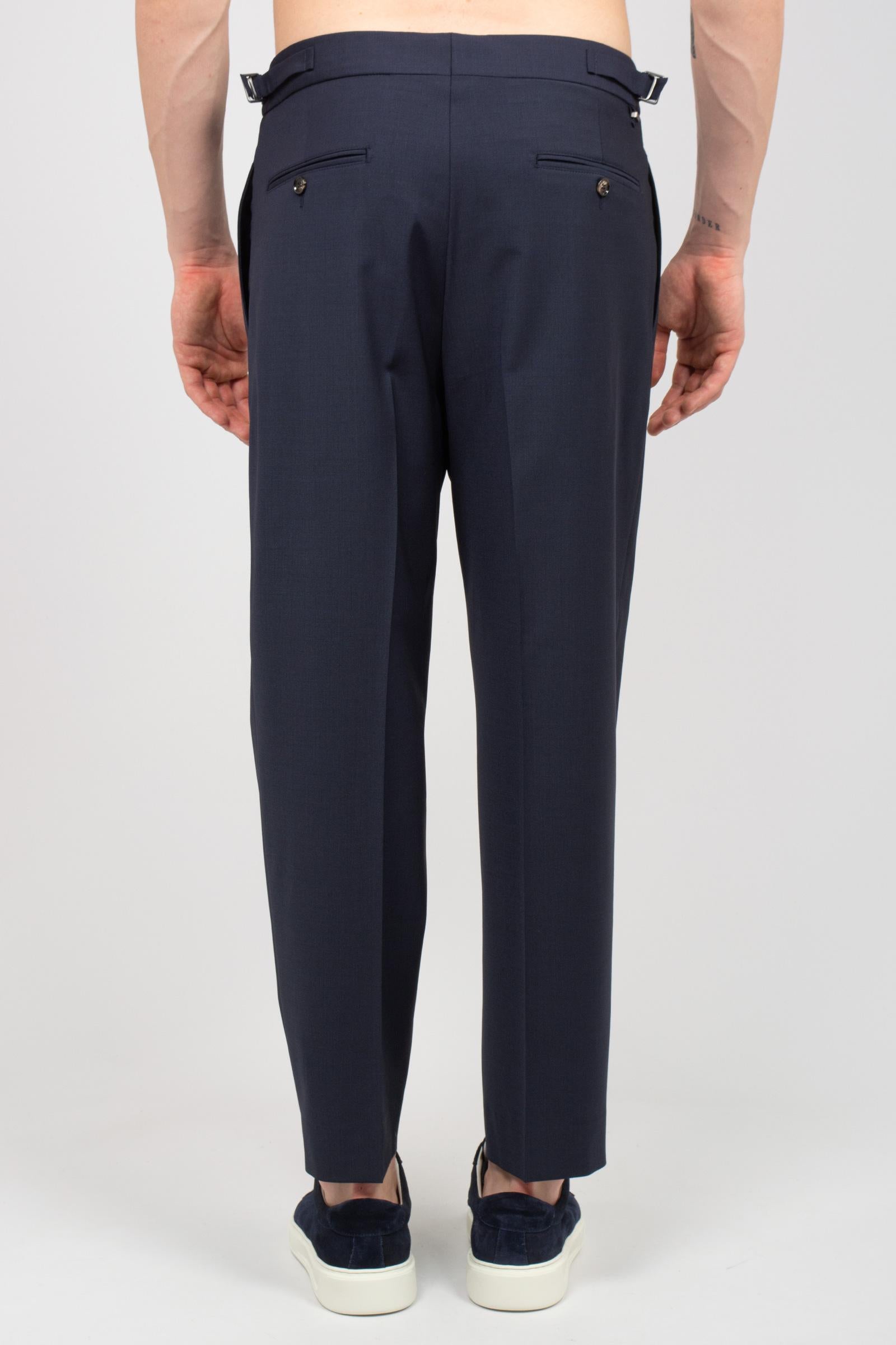 pantalone con pince in fresco lana 'roy' ROYTBCMS26 BLUSCURO BE ABLE 