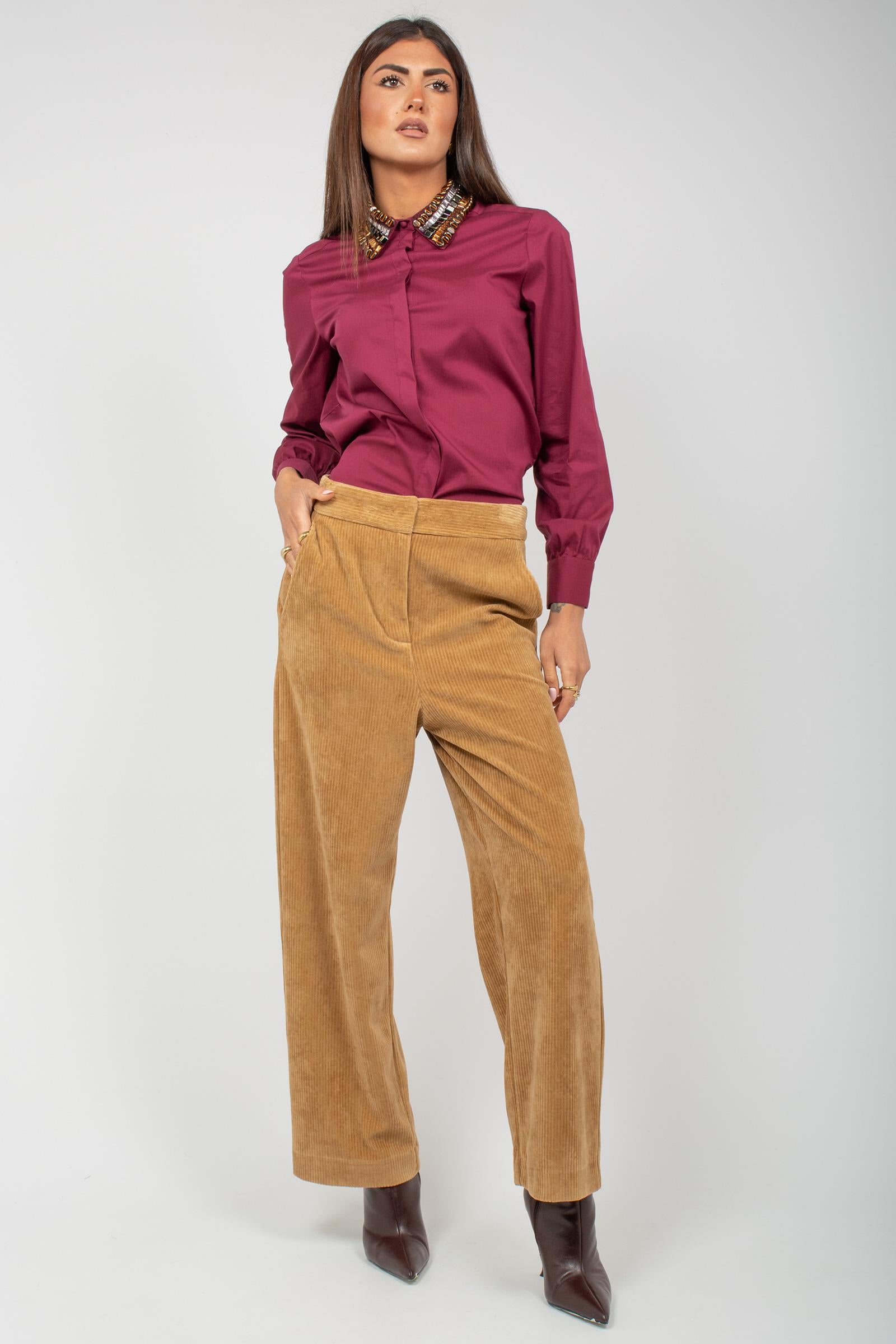 camicia in popeline con colletto ricamato JM556415214 50022 MALIPARMI 