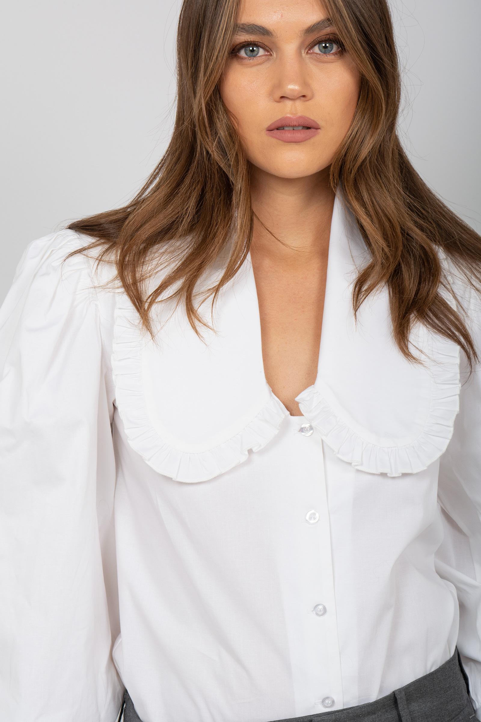 camicia con maxi collo CA597ART15155 WHITE ACTUALEE 