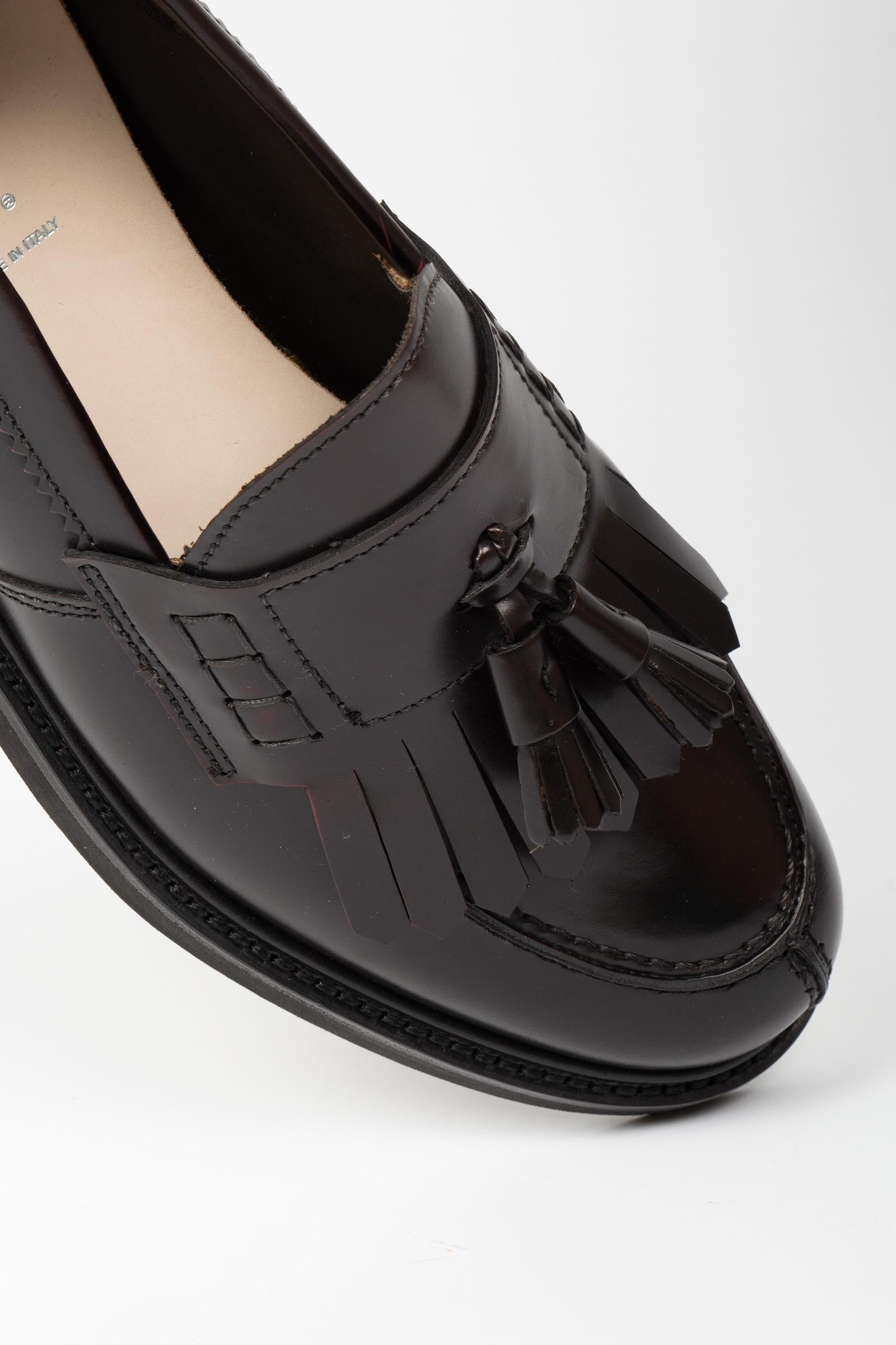 mocassini con nappine in pelle 28010 BORDO LO.WHITE 