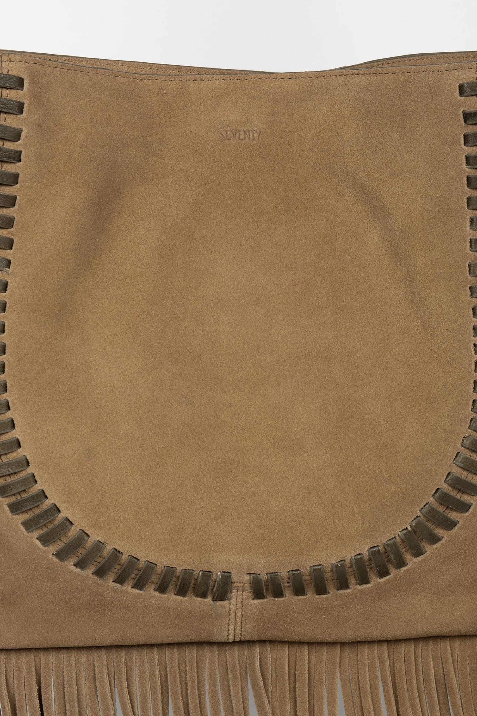 borsa a spalla con frange in suede BO0424100410 873 SEVENTY 
