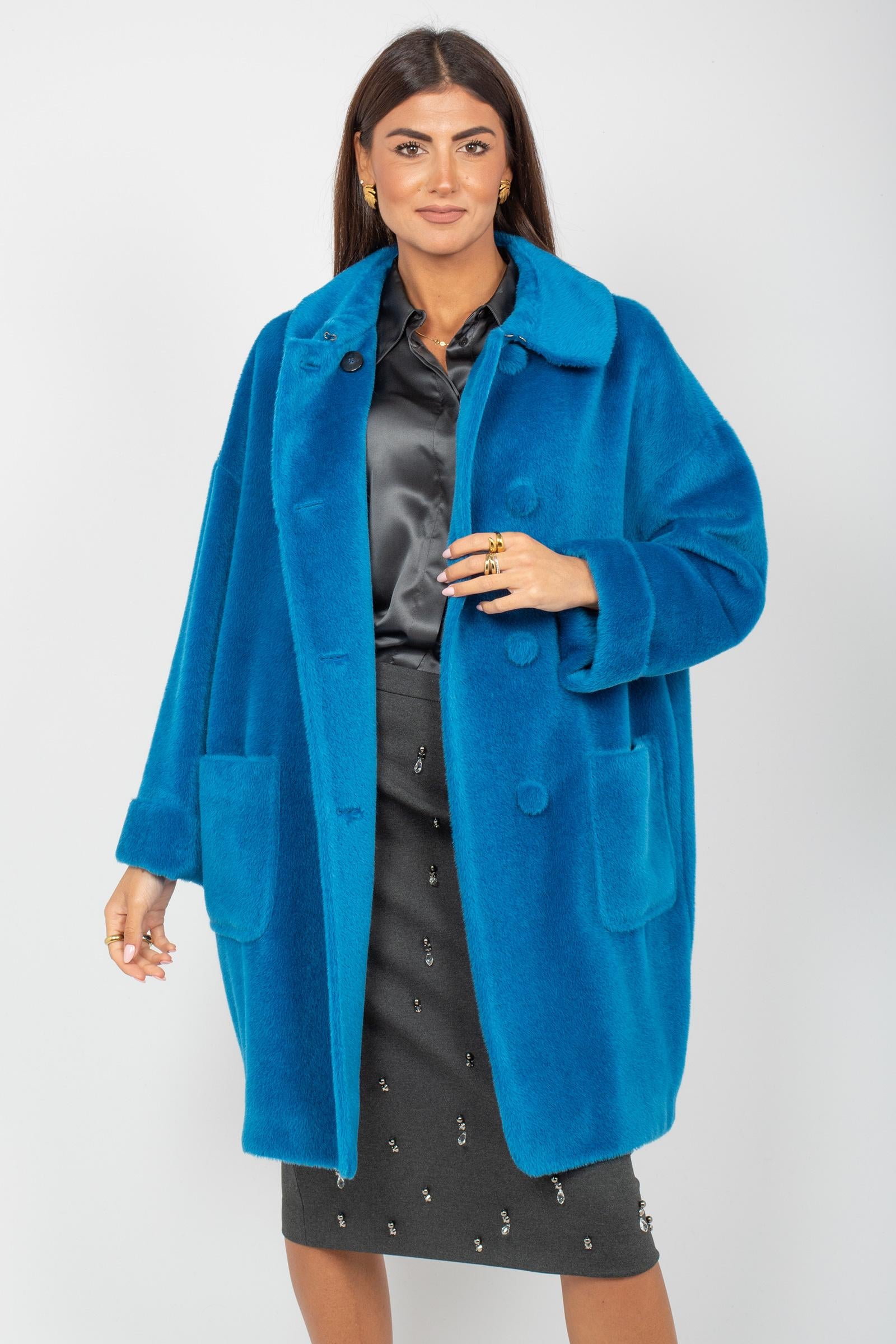 cappotto collo tondo in alpaca 82000329163M2 9497 TARDIA 