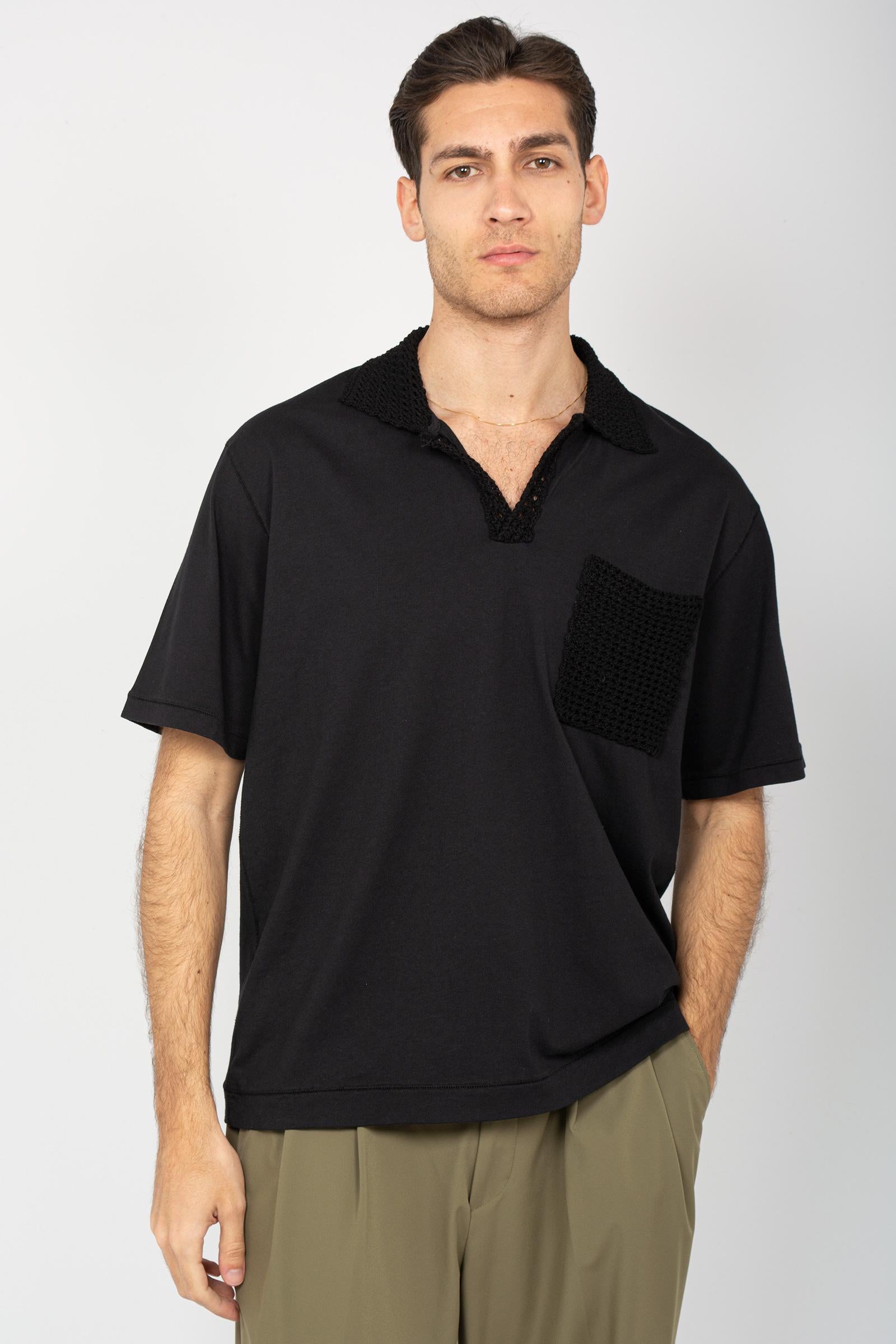 polo in cotone e crochet AFU30 03D ATOMO FACTORY 