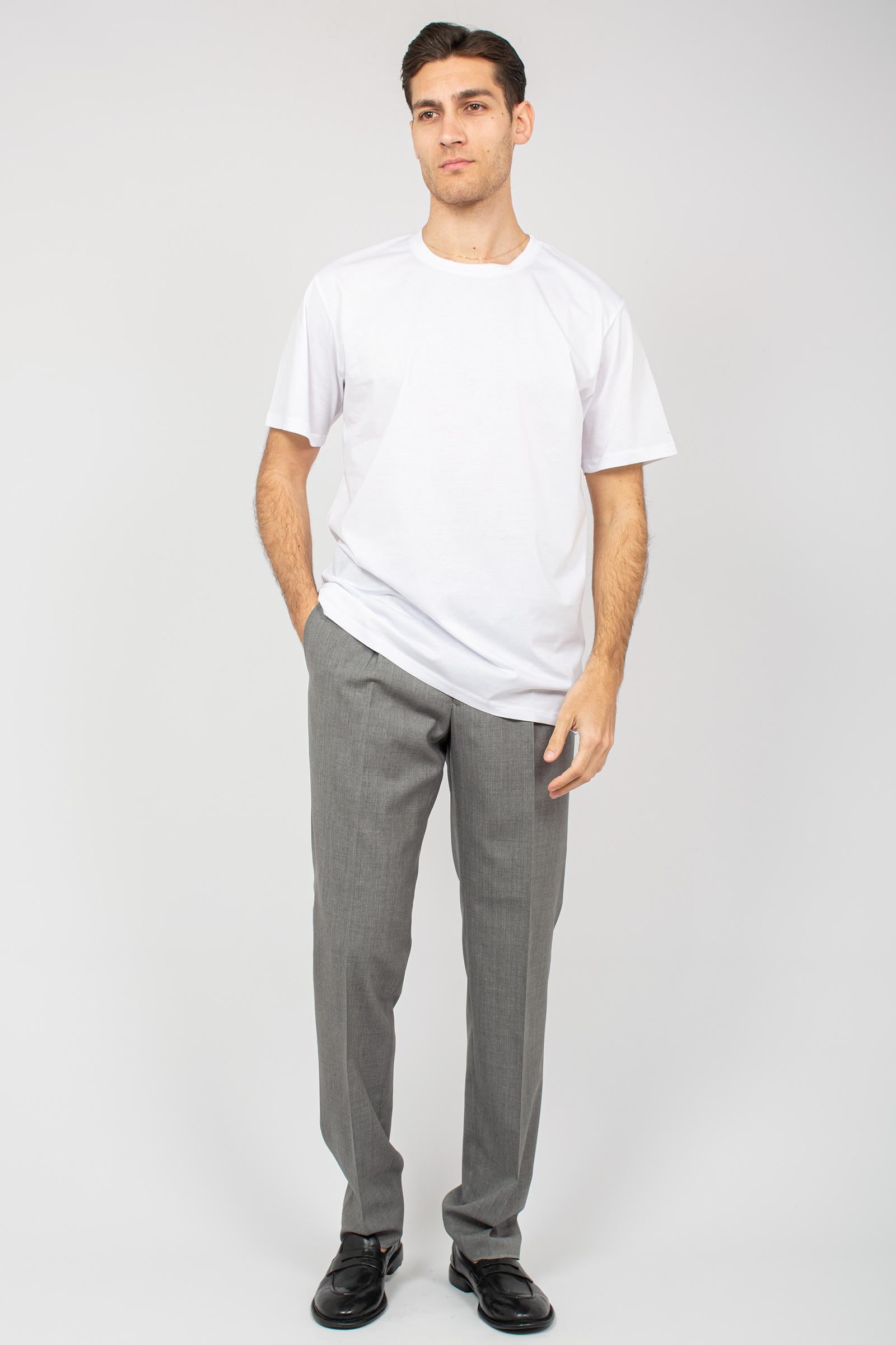t-shirt in cotone B6D0055 BIANCO AMARANTO 