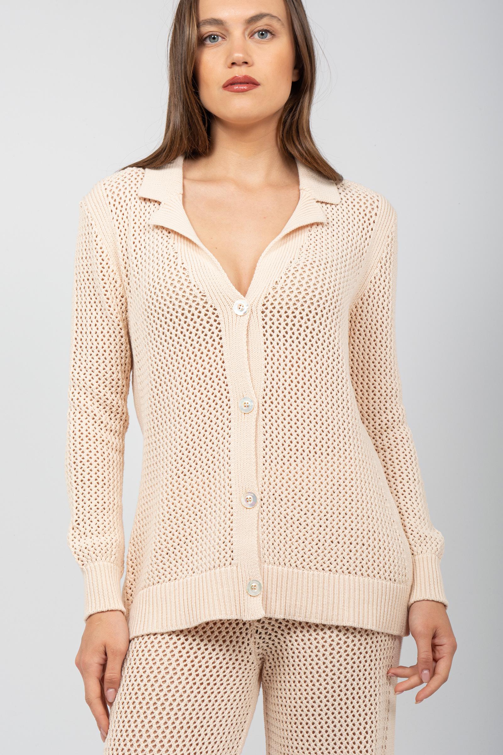 cardigan a rete in cotone L5V4123D 300 DRUMOHR 