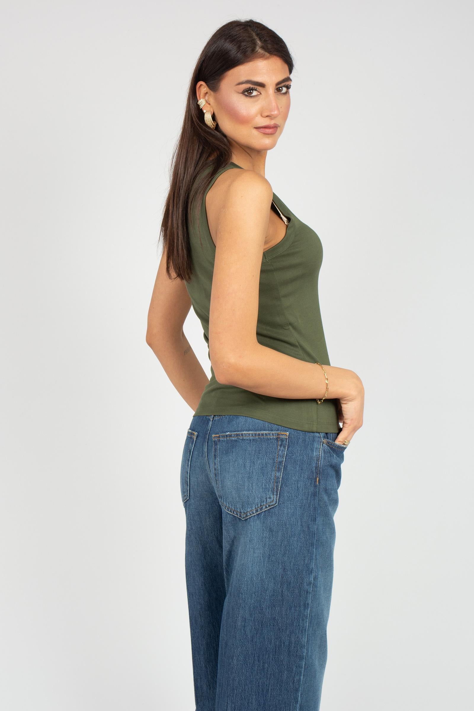 top in cotone a costine 'seta' 2616941058600 002 MM - MAX MARA 