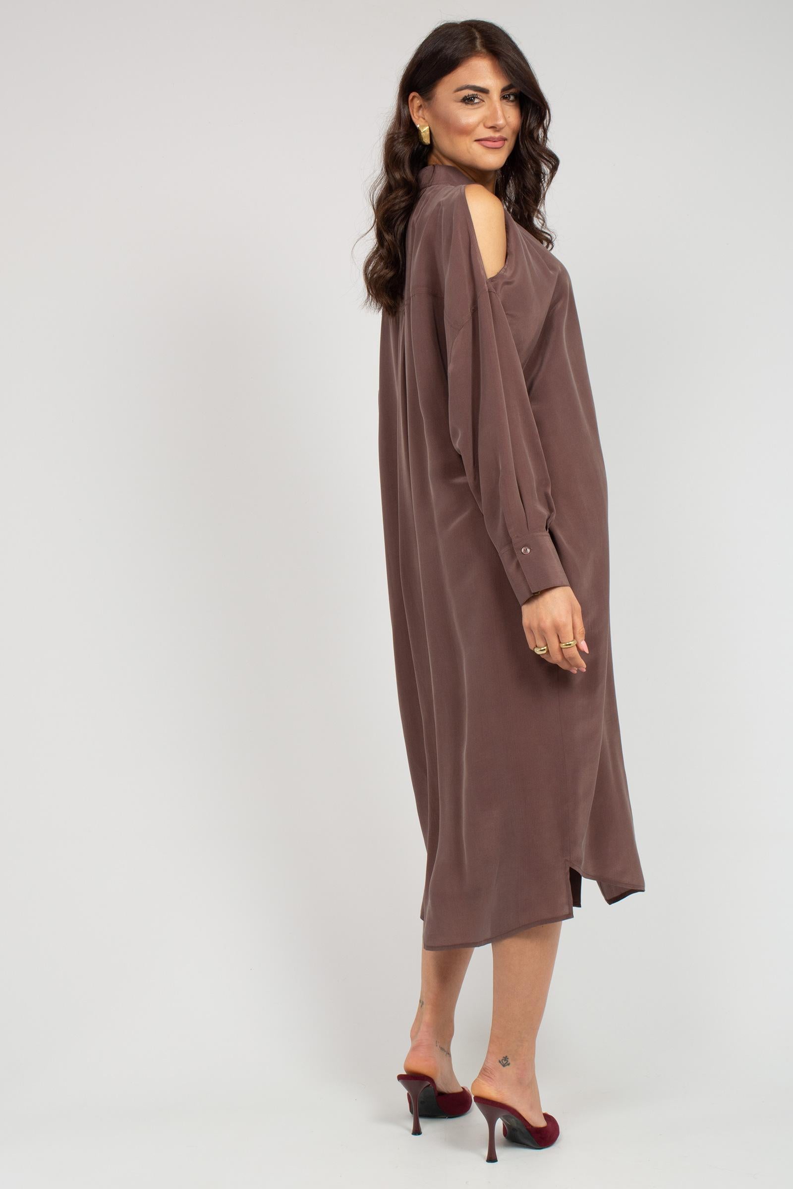 abito open shoulder in misto seta AB1548460239 240 SEVENTY 