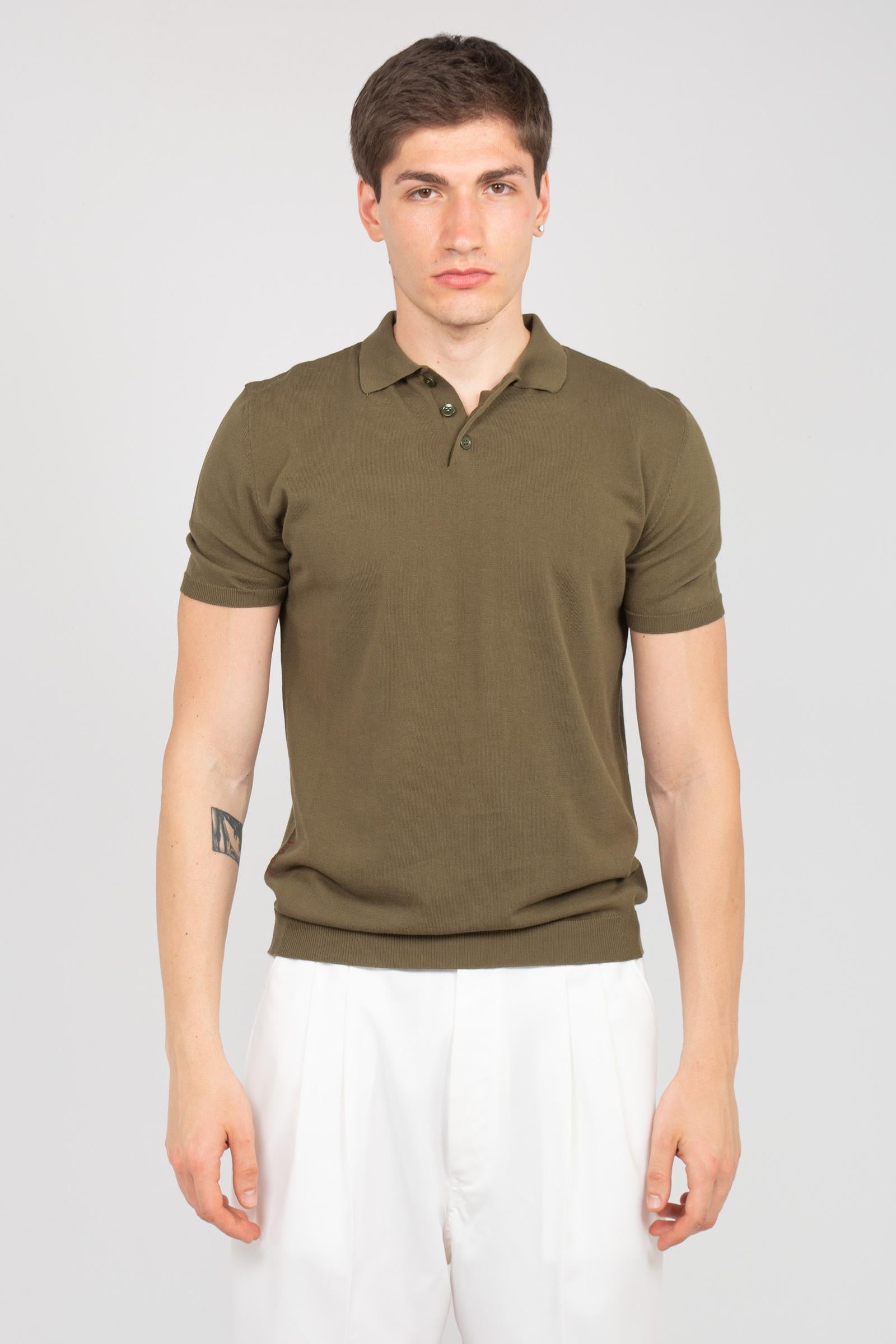 polo in cotone B9AB0051 MILITARE AMARANTO 