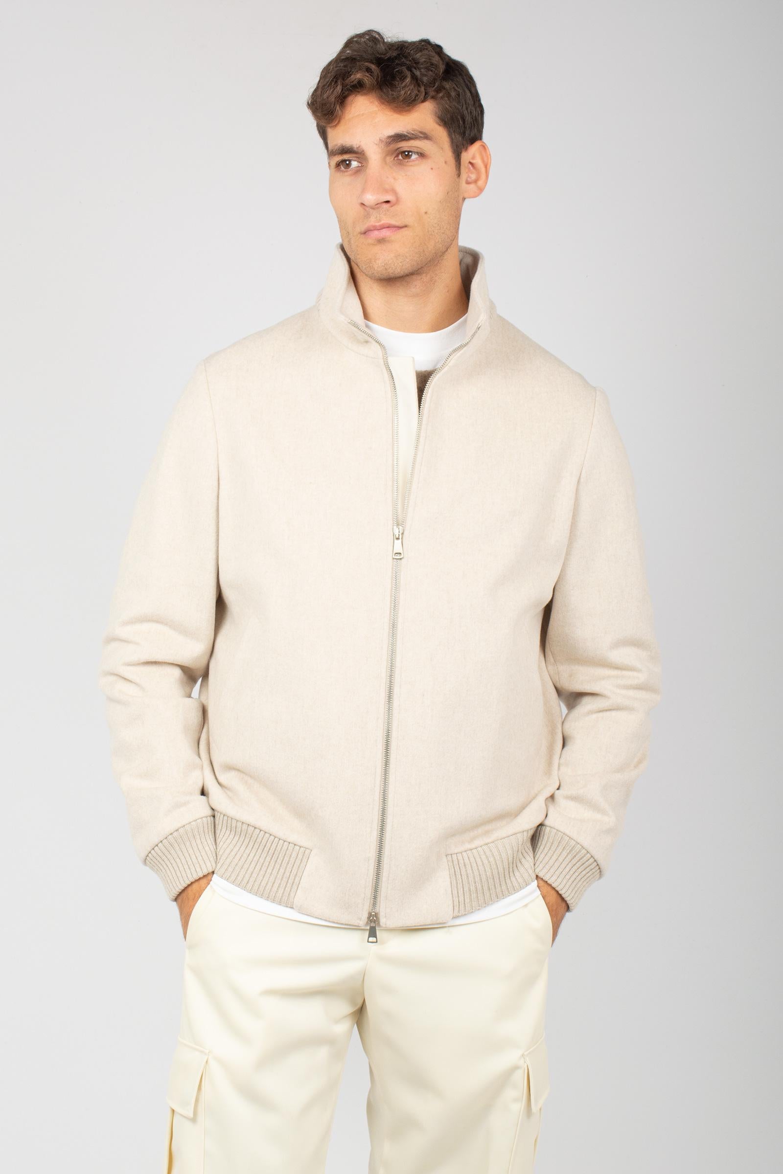 giacca con zip in lana vergine ' loro piana capolavoro' 8400865307 9380 TARDIA 