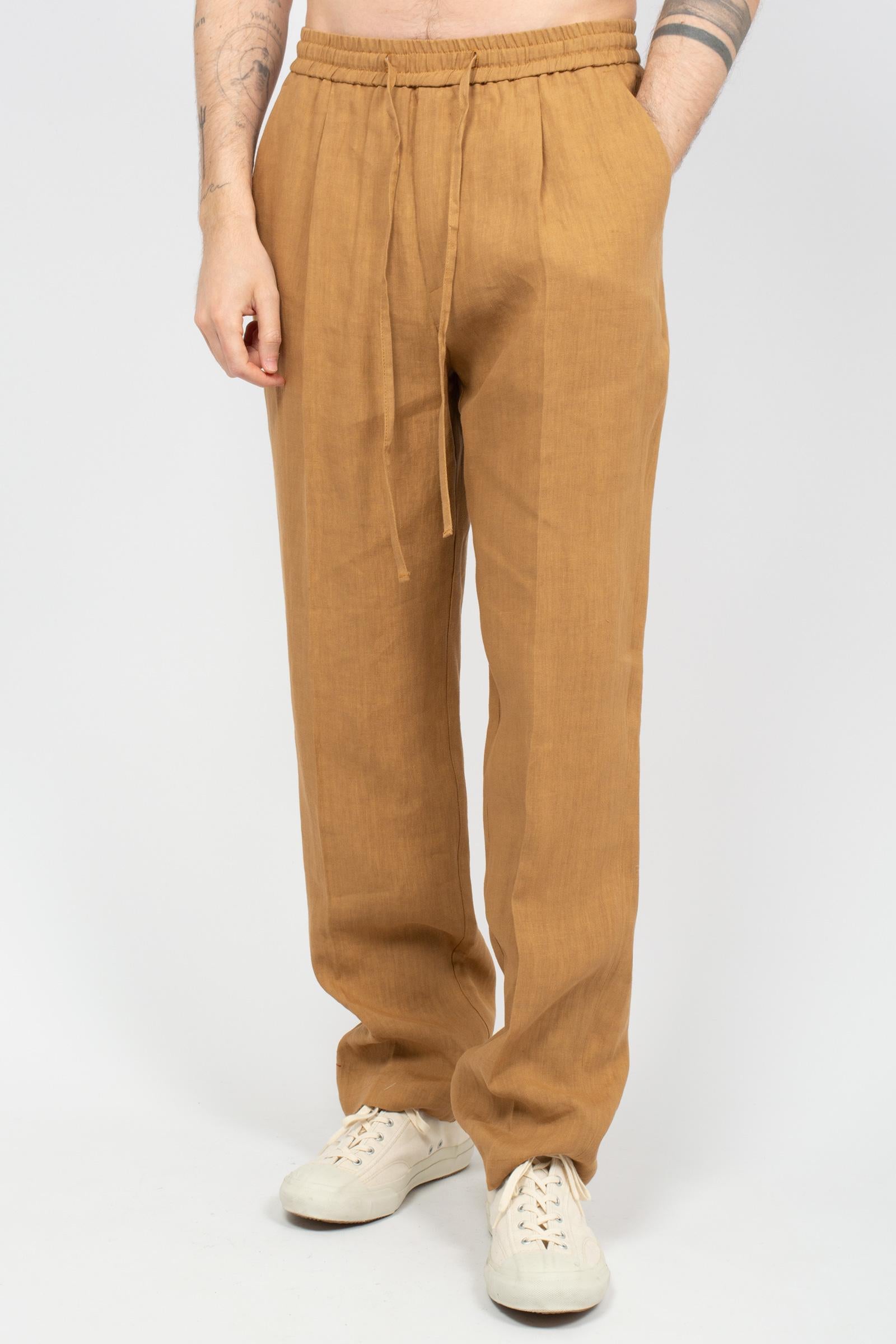 jogger in lino B6AB0037 BEIGE AMARANTO 