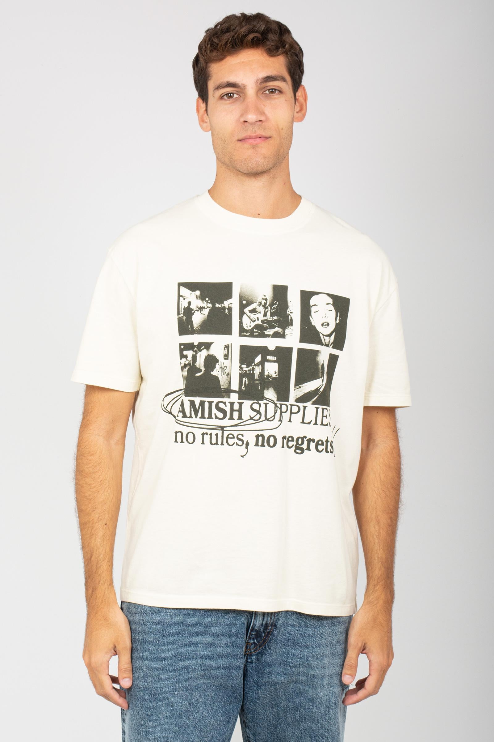 t-shirt in cotone 'no rules' AMU146CN22XXXX C0069 AMISH 