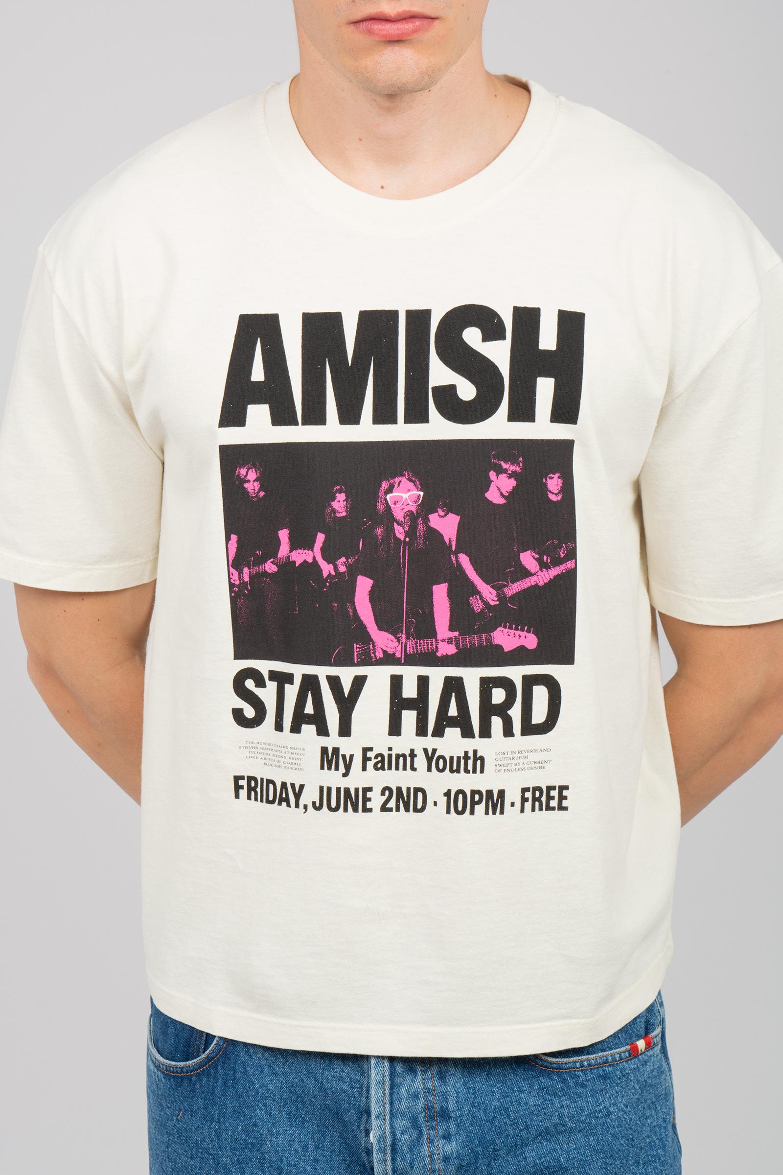 t-shirt cropped in cotone AMU144CR610569 C0087 AMISH 