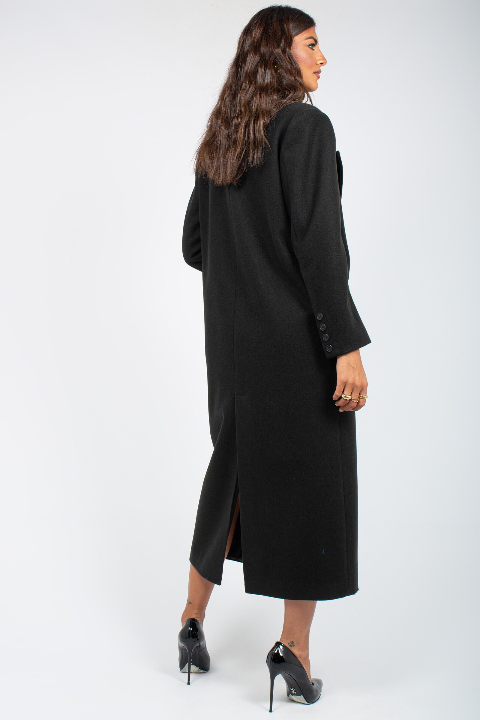 cappotto oversize doppio petto CT476ARTCP025 BLACK ACTUALEE 