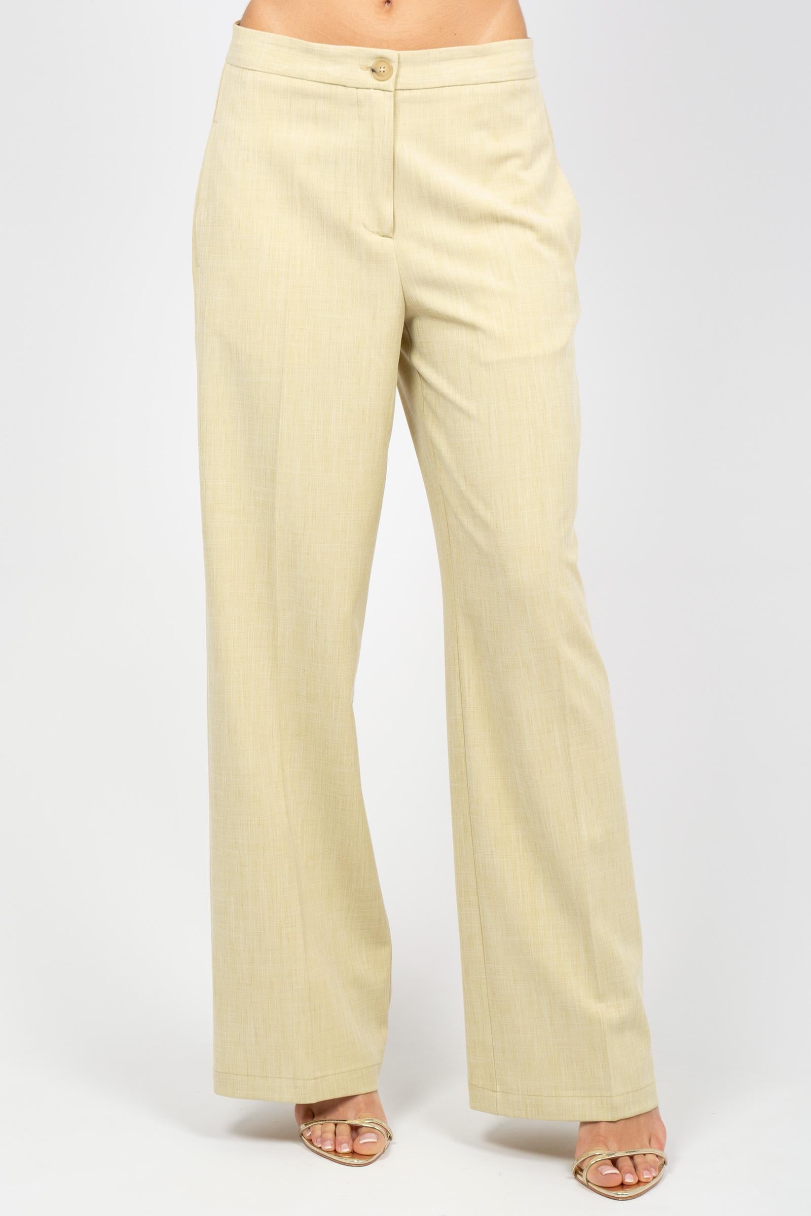 pantalone in misto viscosa M1AB0220 YELLOW SOLOTRE 