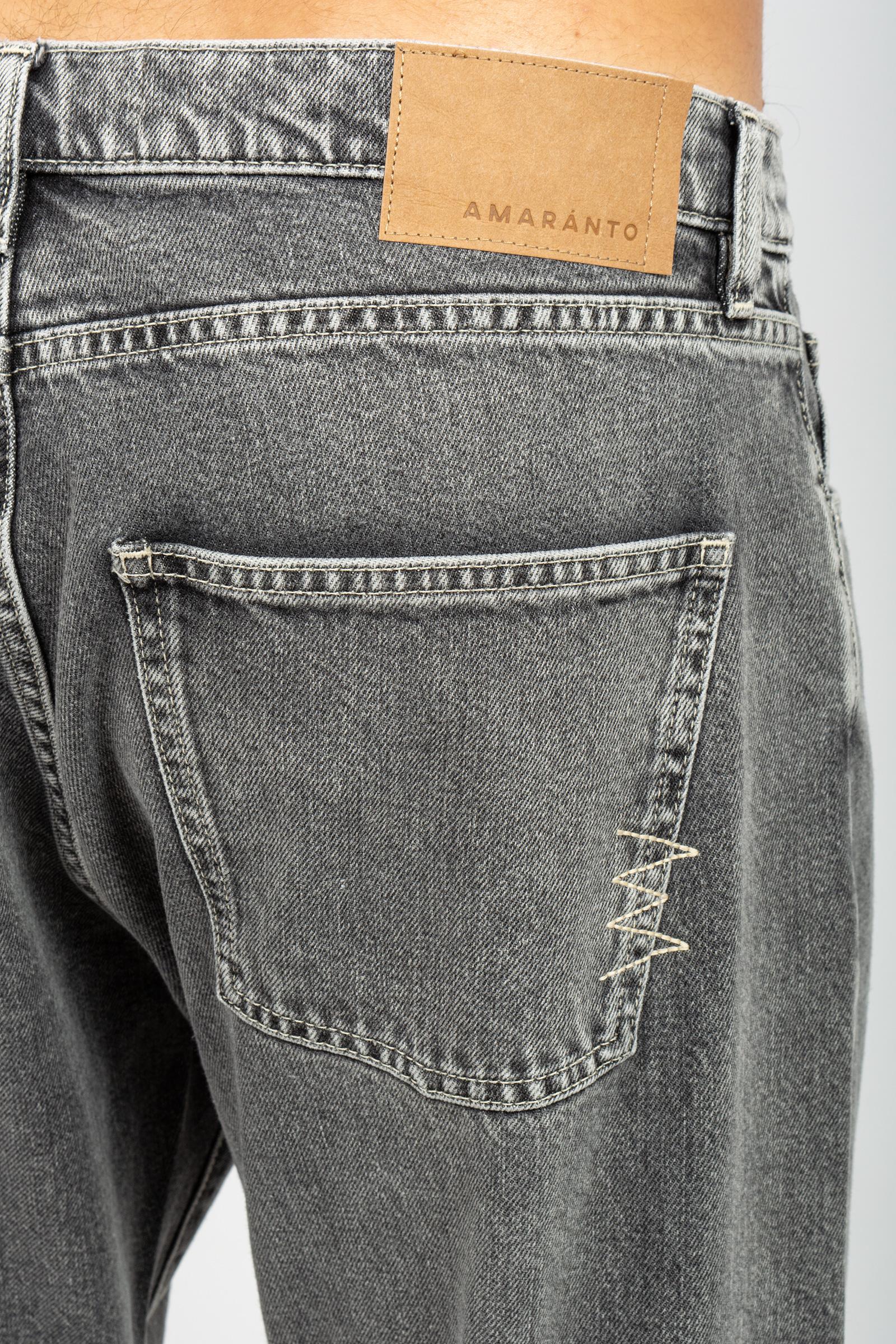 denim in cotone wide fit B6F0060 DENIMGRIGIO AMARANTO 