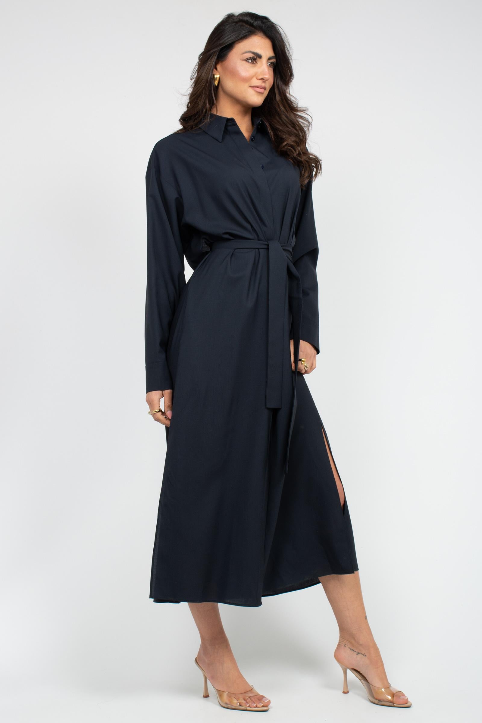 chemisier con cintura in lana super110's TW7SCH030STD ZI560370 PT TORINO 