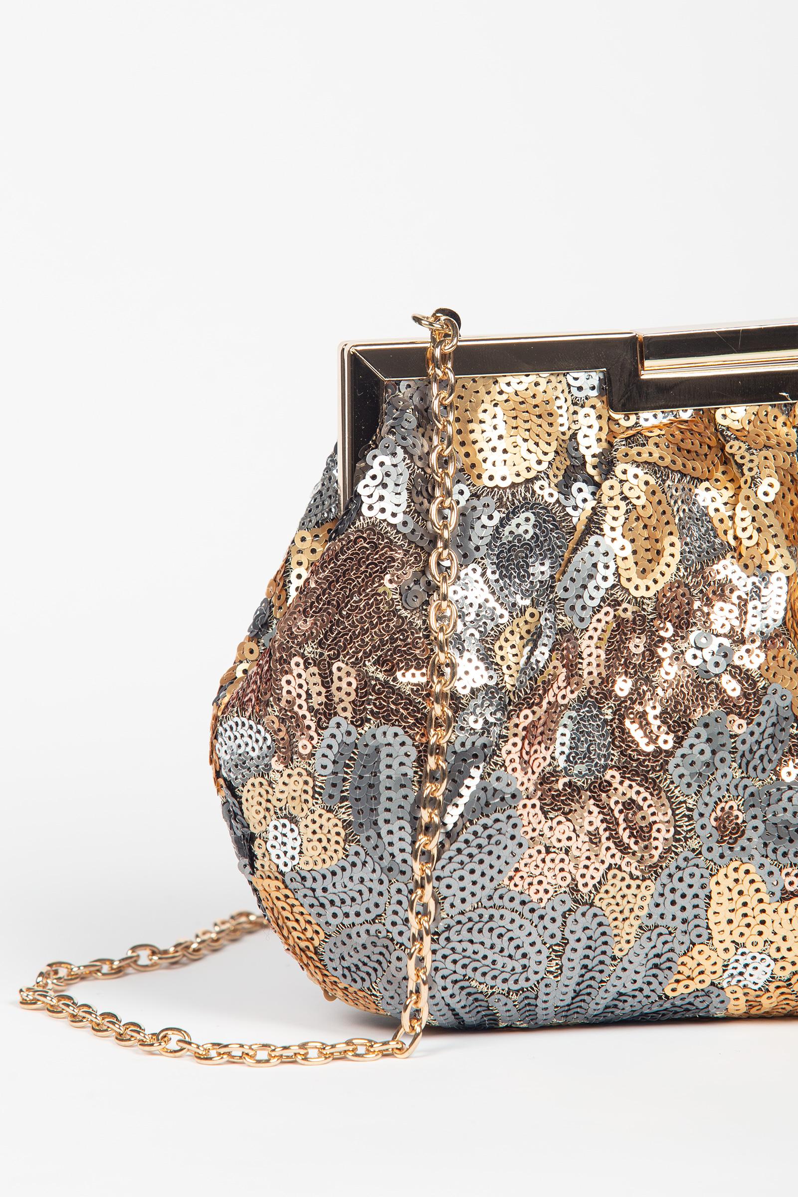 clutch morbida in pailettes ACA557 DORE ANNA CECERE 