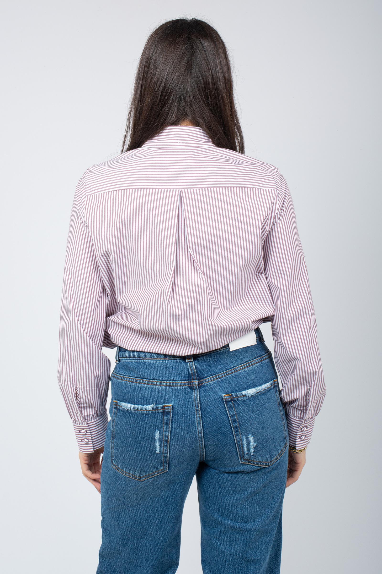 camicia a righe con ricami JM556415212 33B10 MALIPARMI 