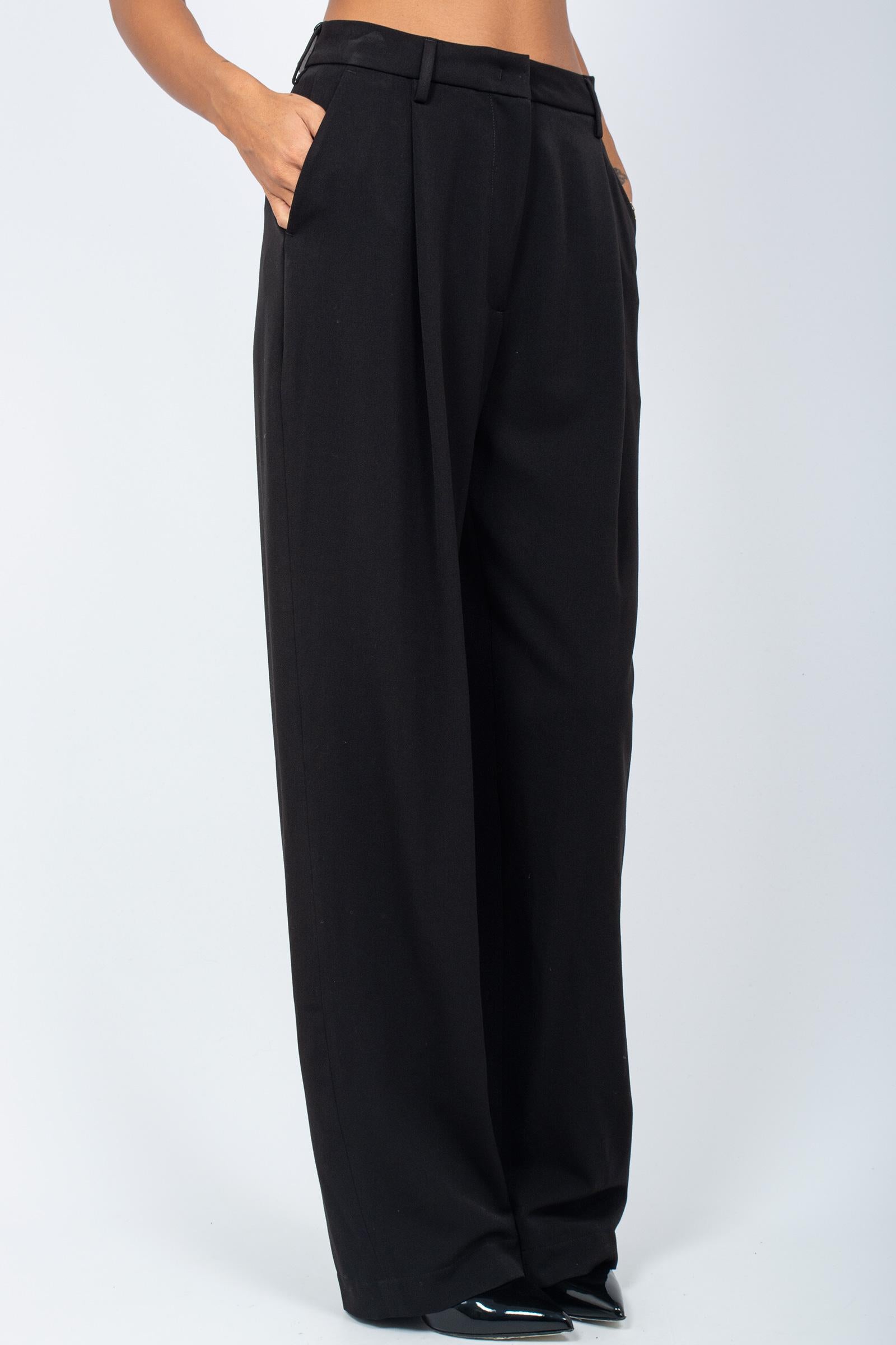 pantalone in lana e viscosa SVW203000W0227 NERO SIVIGLIA 