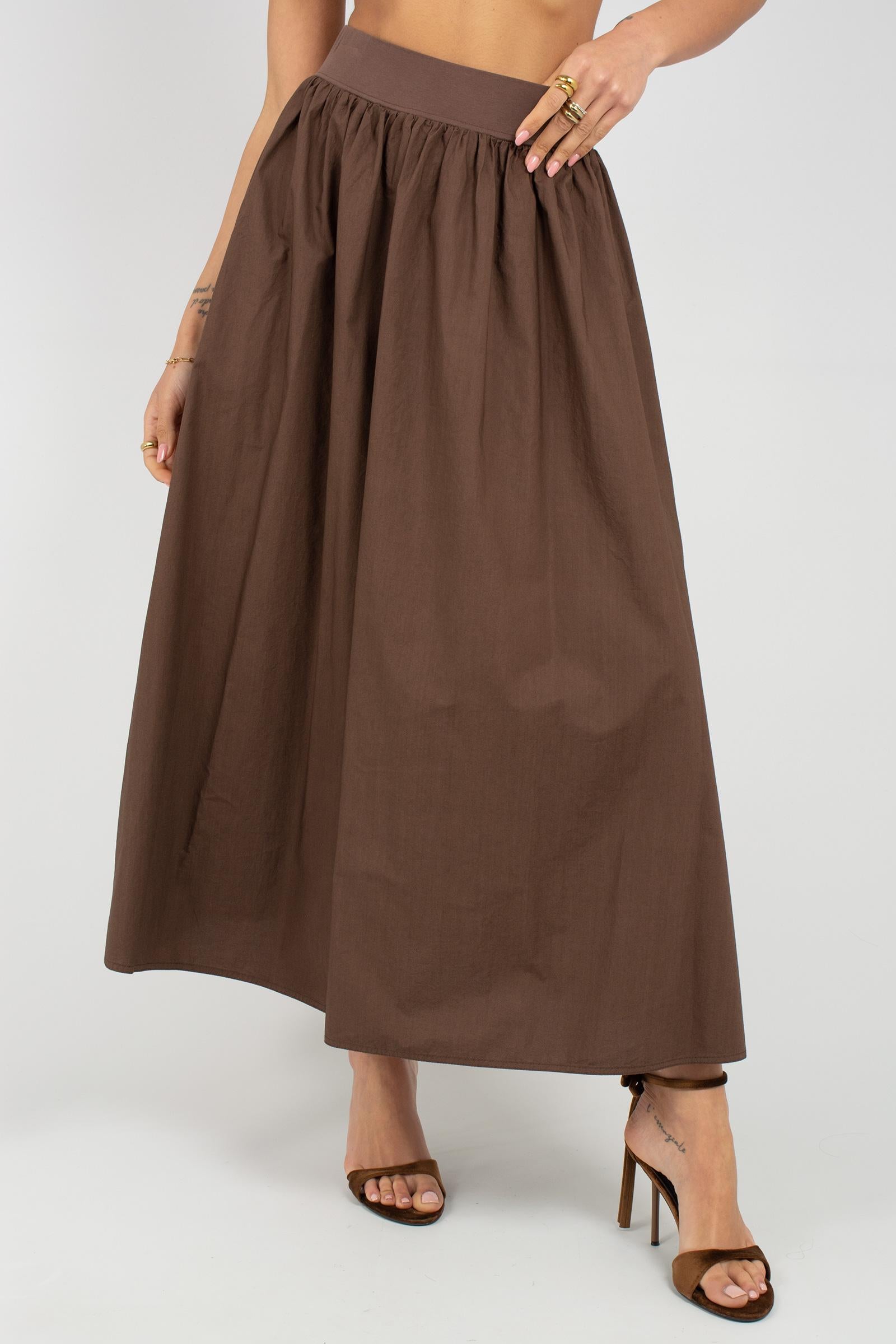 gonna in popeline di cotone N1907G401 747 ROSSO 35 