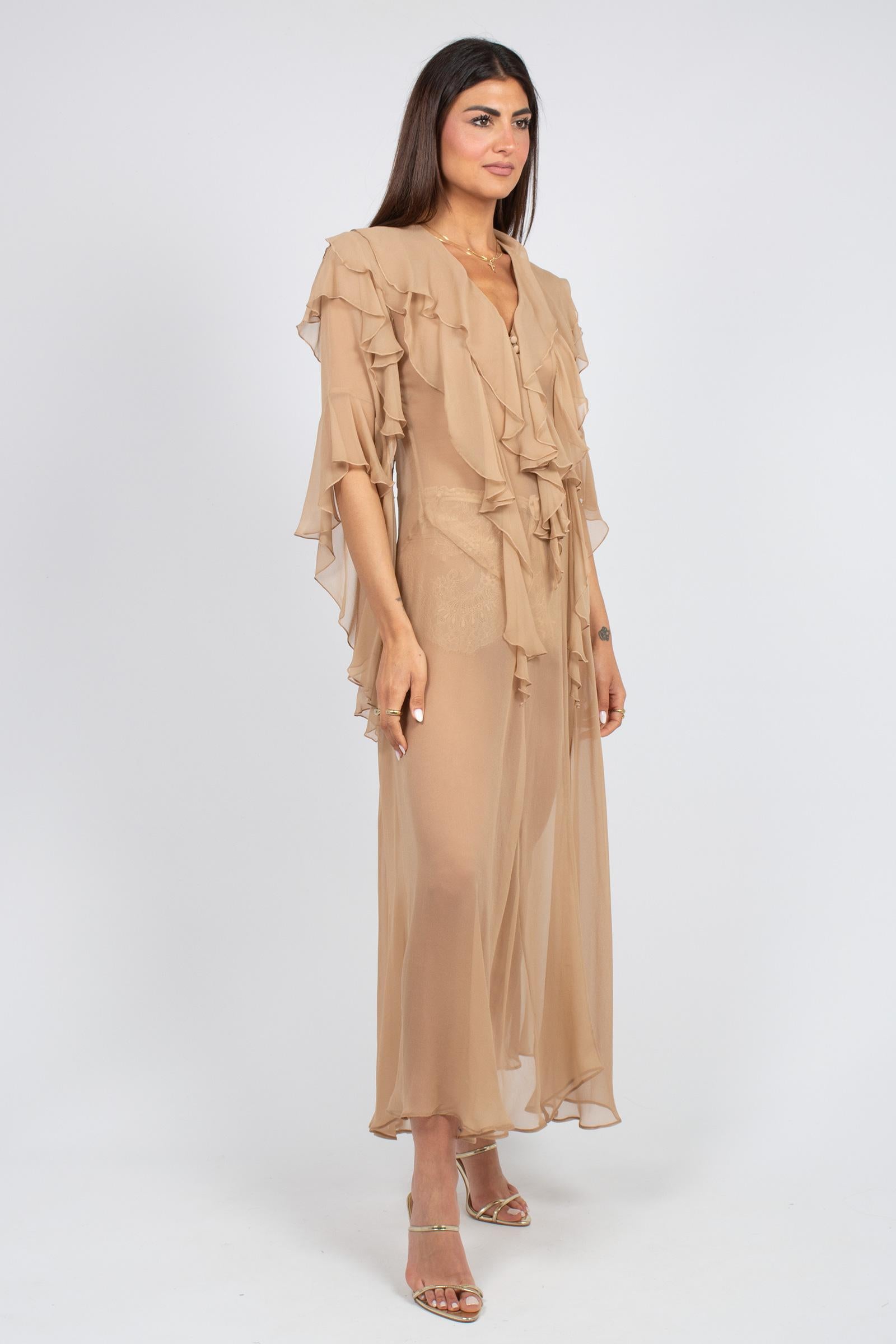 abito in chiffon di seta 'ninfa' P6SU05 E35 ERIKA CAVALLINI 