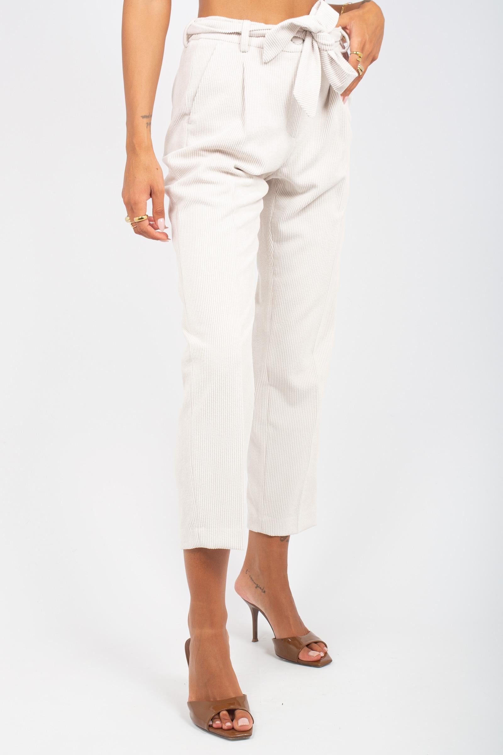 pantalone in velluto P288VELLUTO GRIGIO SANGERMANO 