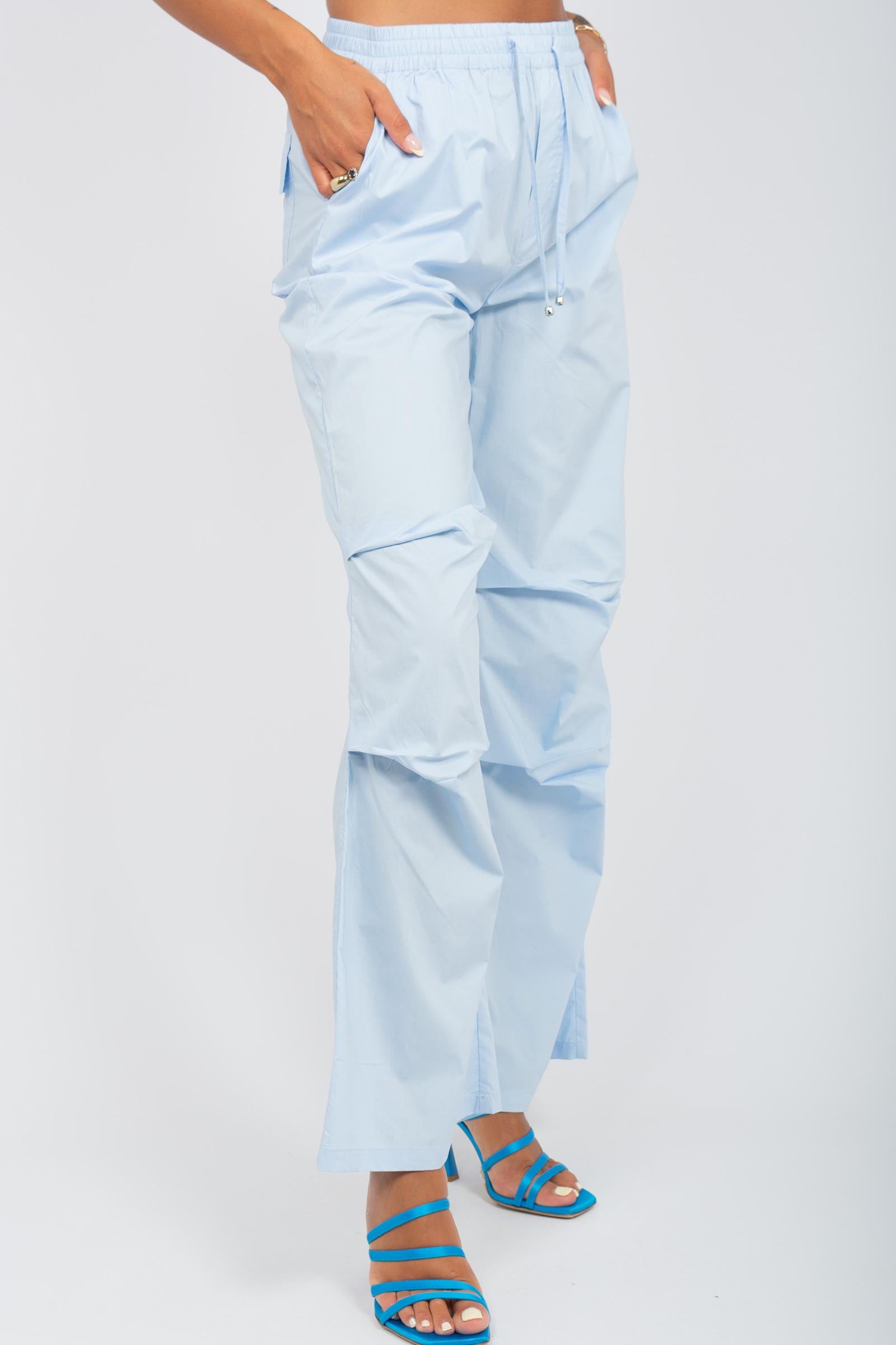 pantalone parachute in popeline S25PL02 LB05 WEILI ZHENG 