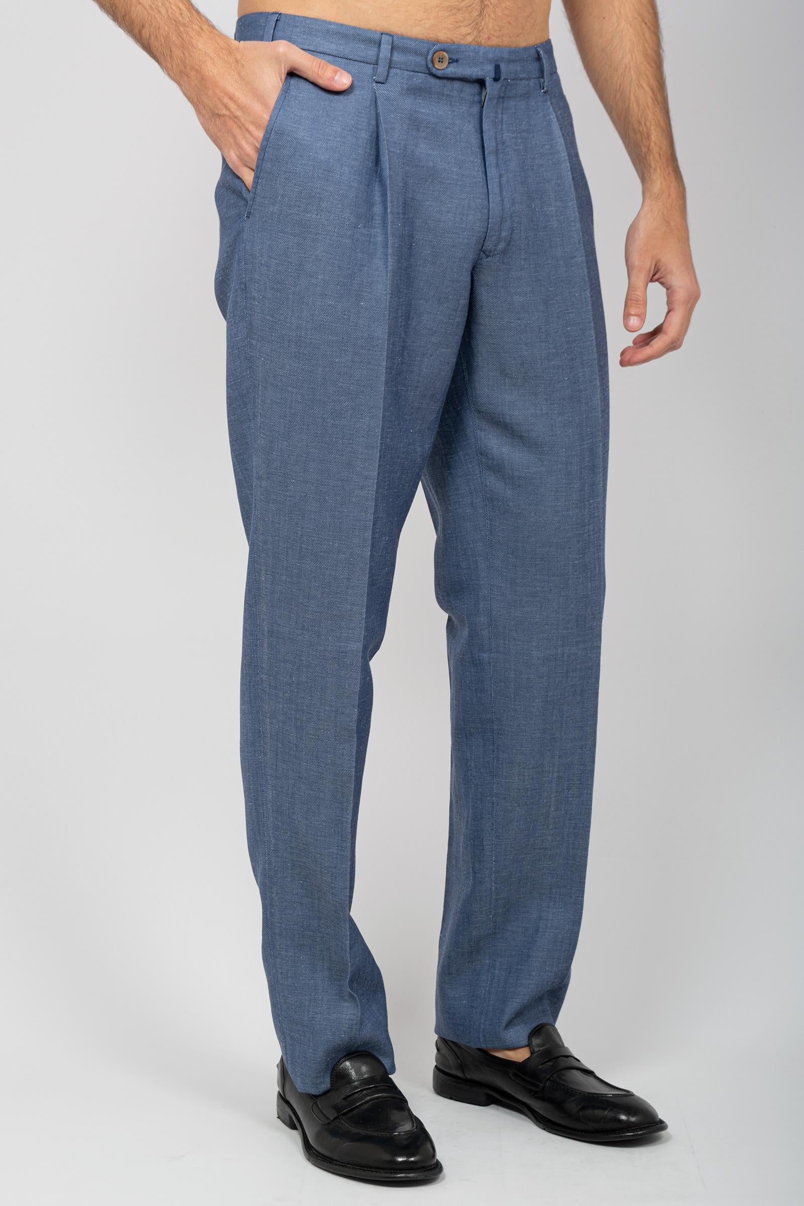 pantalone vita alta in cotone e canapa BABYLONTF0532 572 THE GIGI 