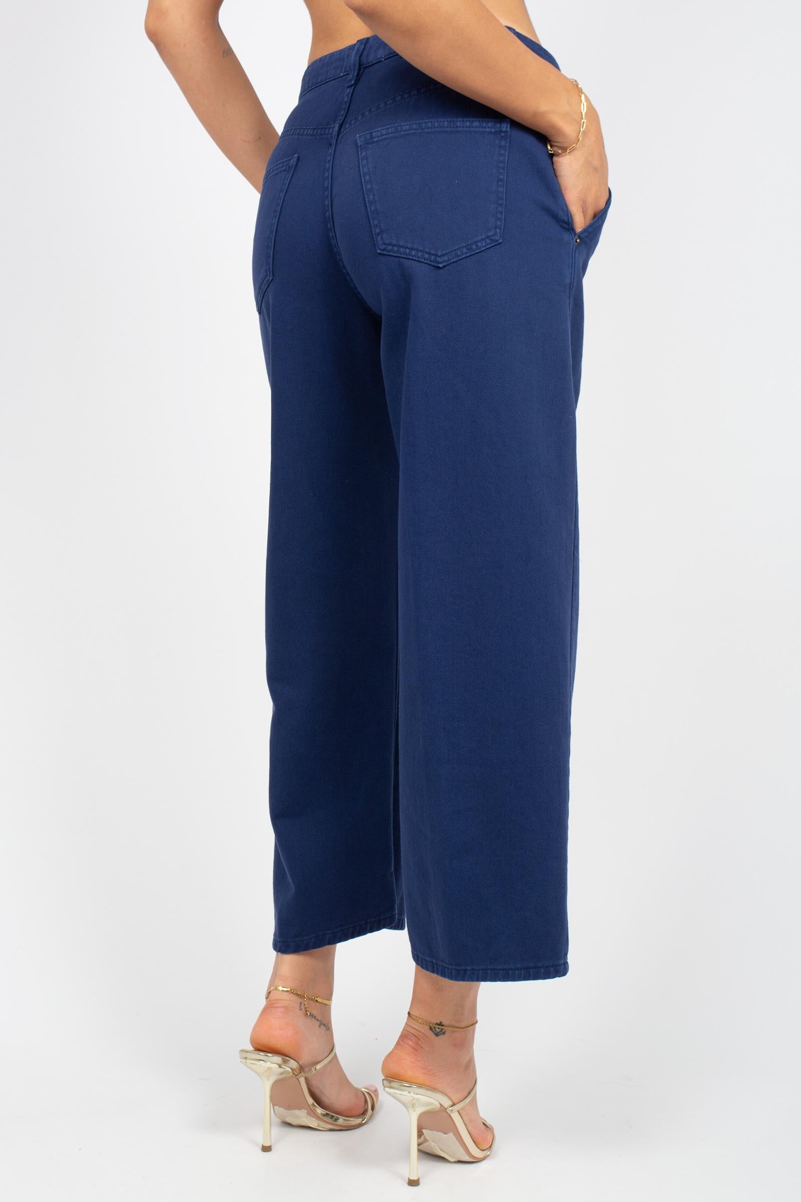 denim in bull di cotone M1AB0064 BLUE SOLOTRE 