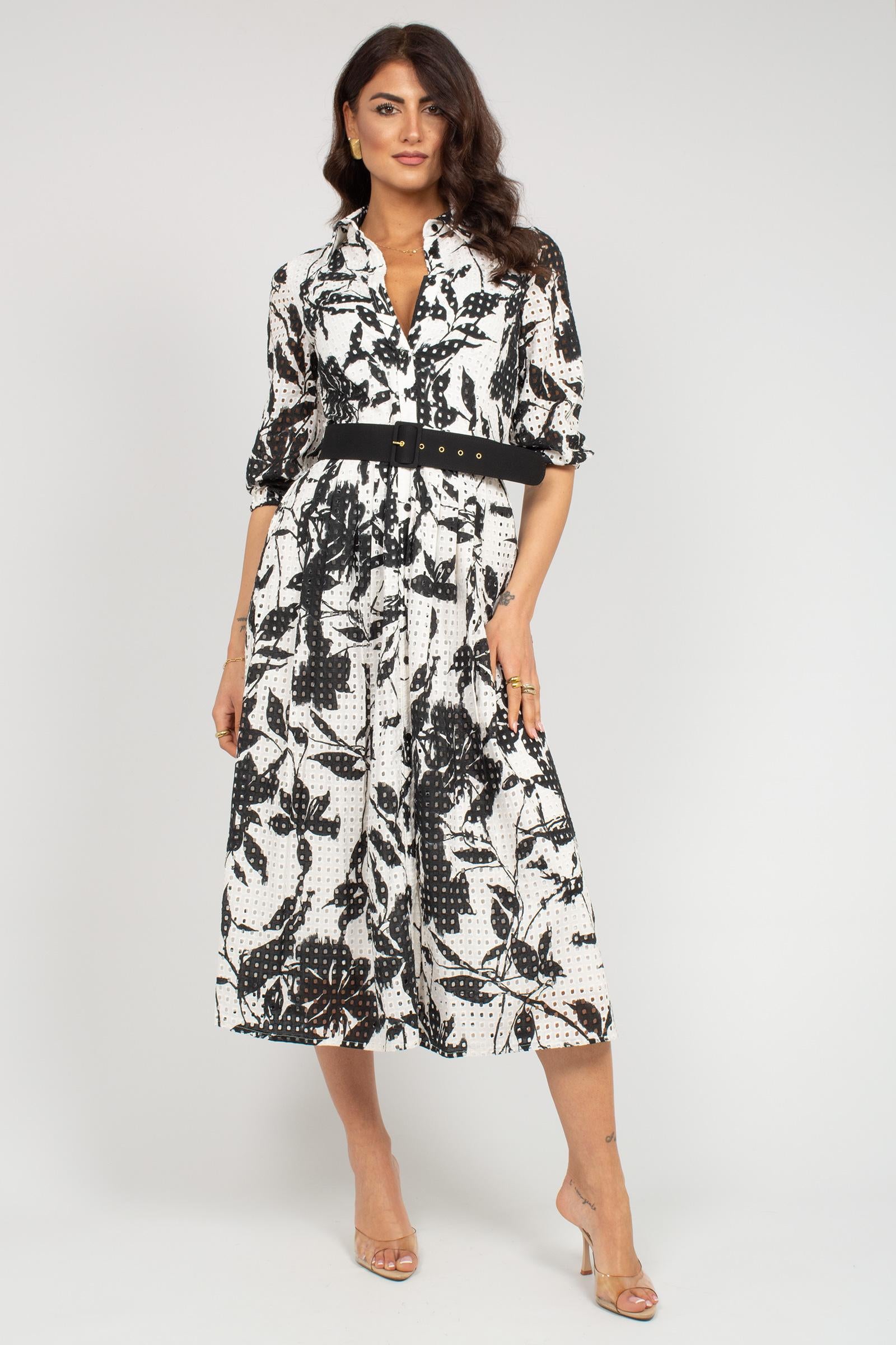 abito in pizzo sanganllo stampato AB341MANGO UNICA SANGERMANO 