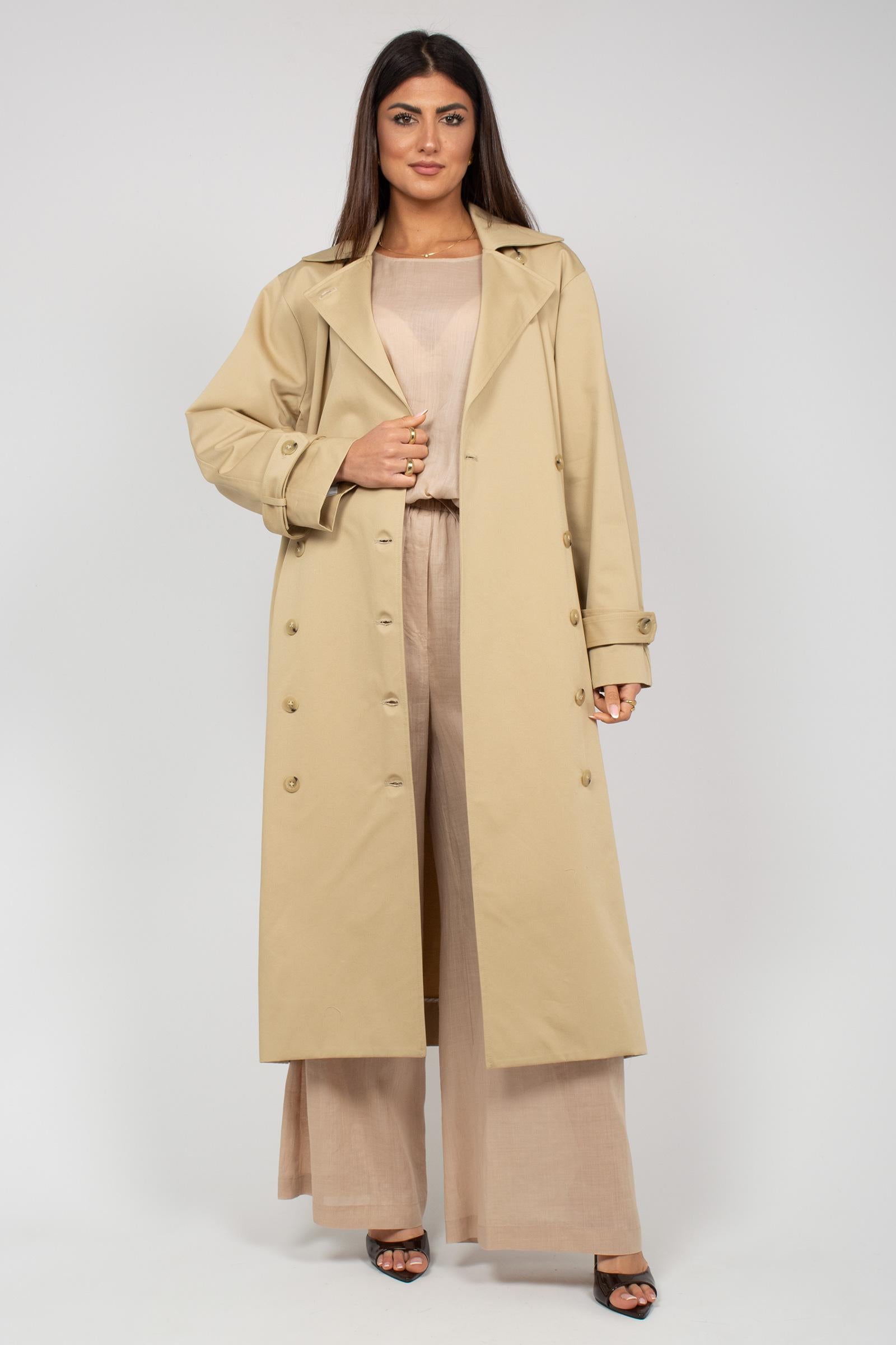 trench oversize in cotone M1AB0022 BEIGE SOLOTRE 
