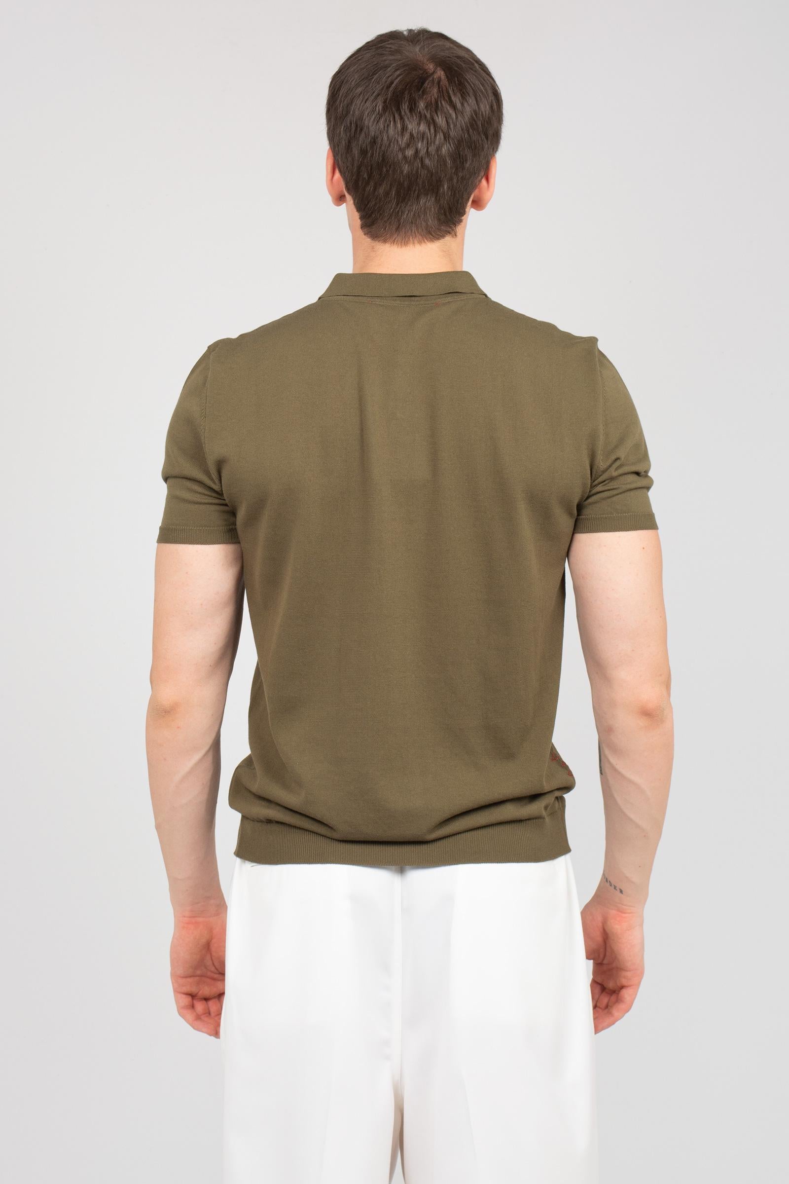 polo in cotone B9AB0051 MILITARE AMARANTO 