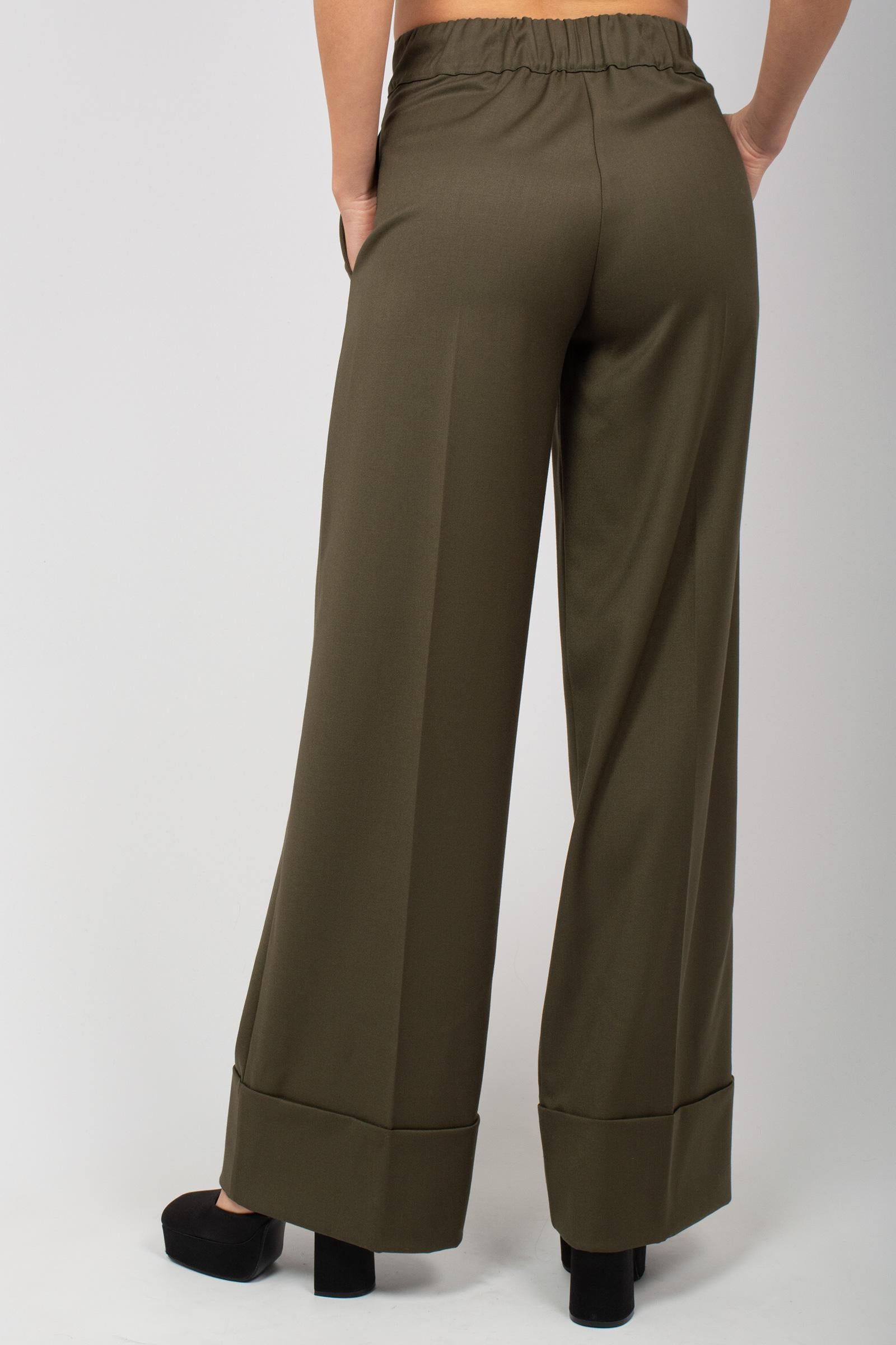 pantalone largo in flanella tecnica 61753 17 D.EXTERIOR 