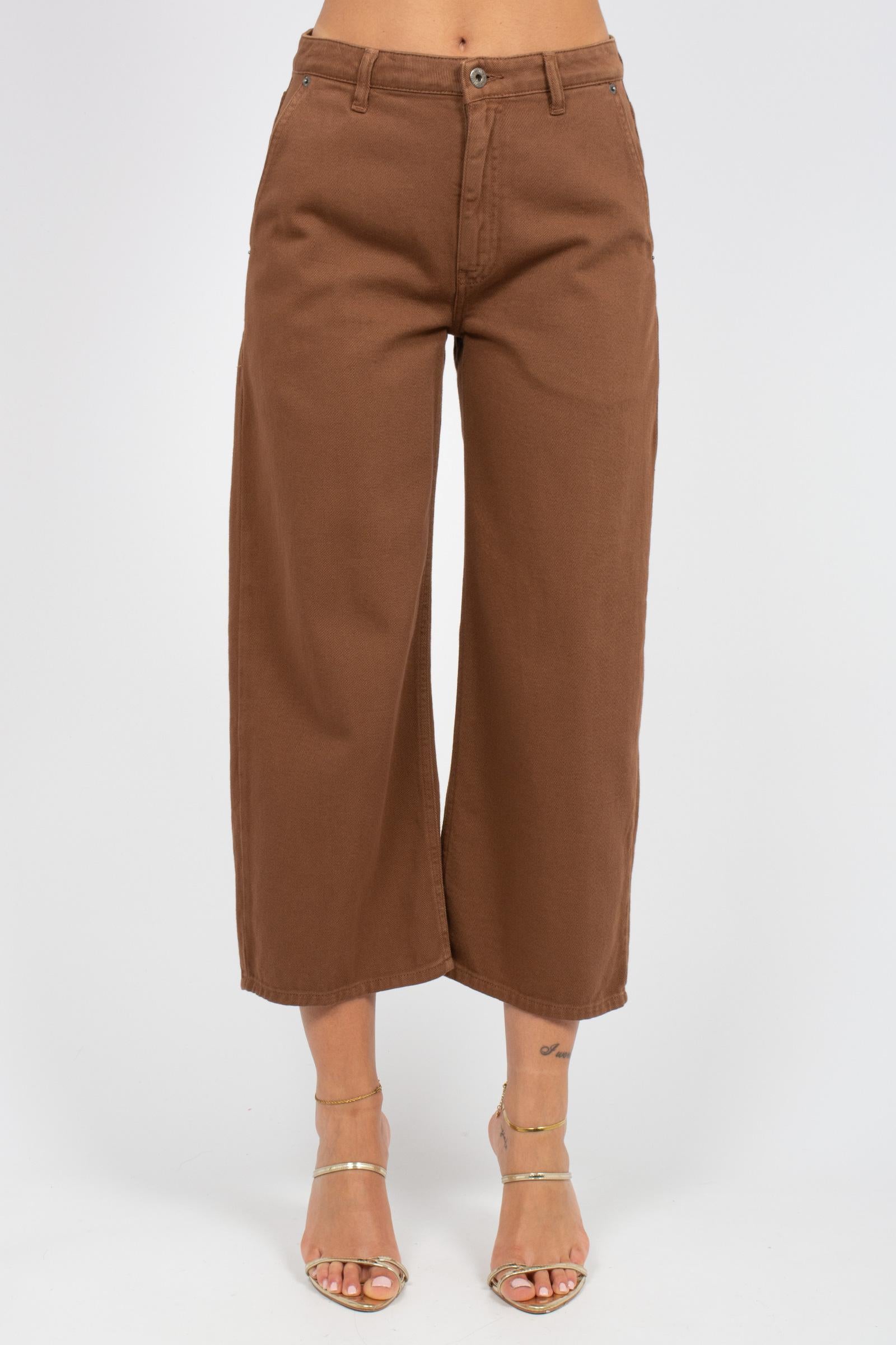 denim in bull di cotone M1AB0064 CACAO SOLOTRE 