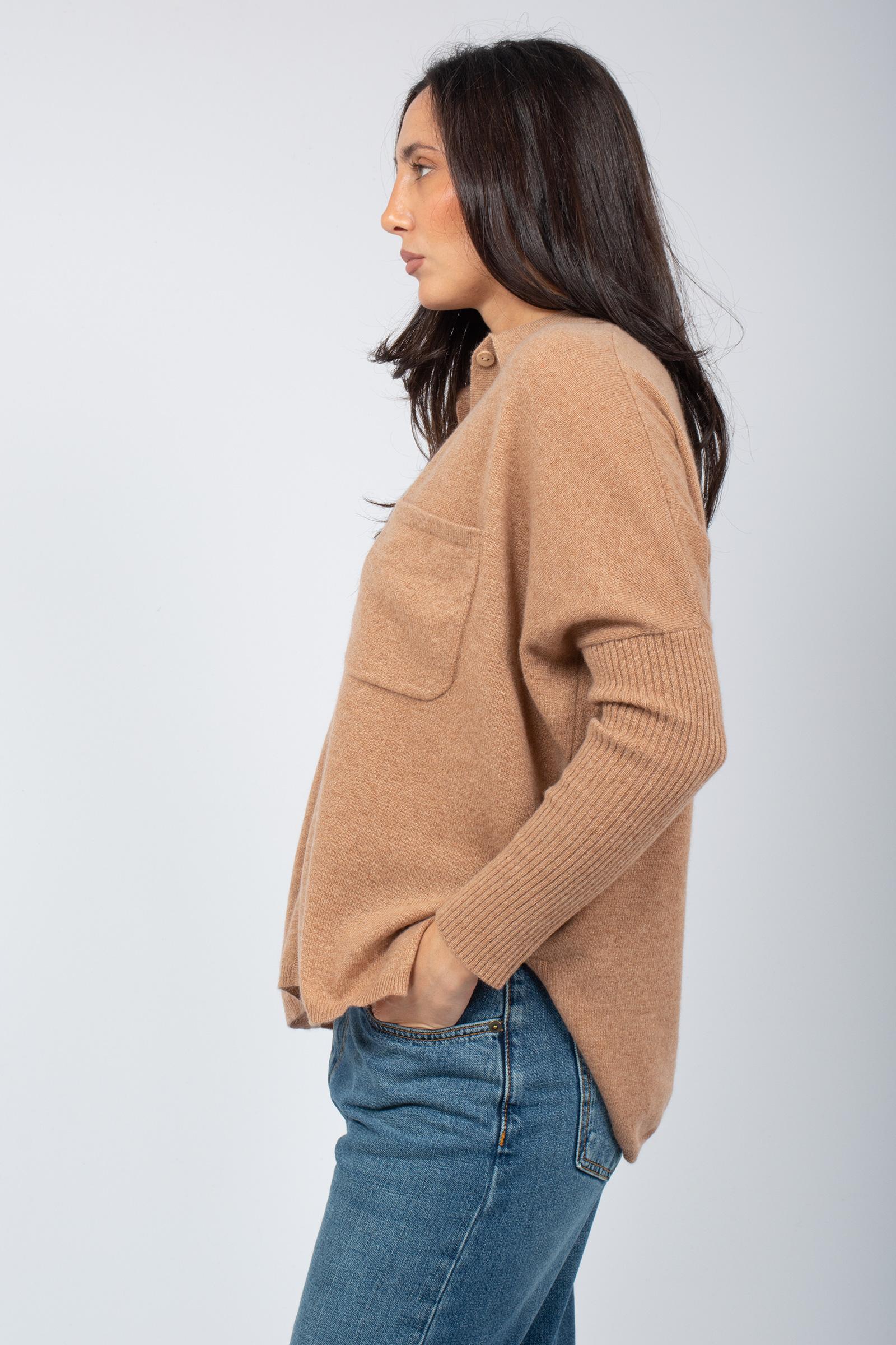 camicia in cashmere 4704013C CAMEL NOT SHY 