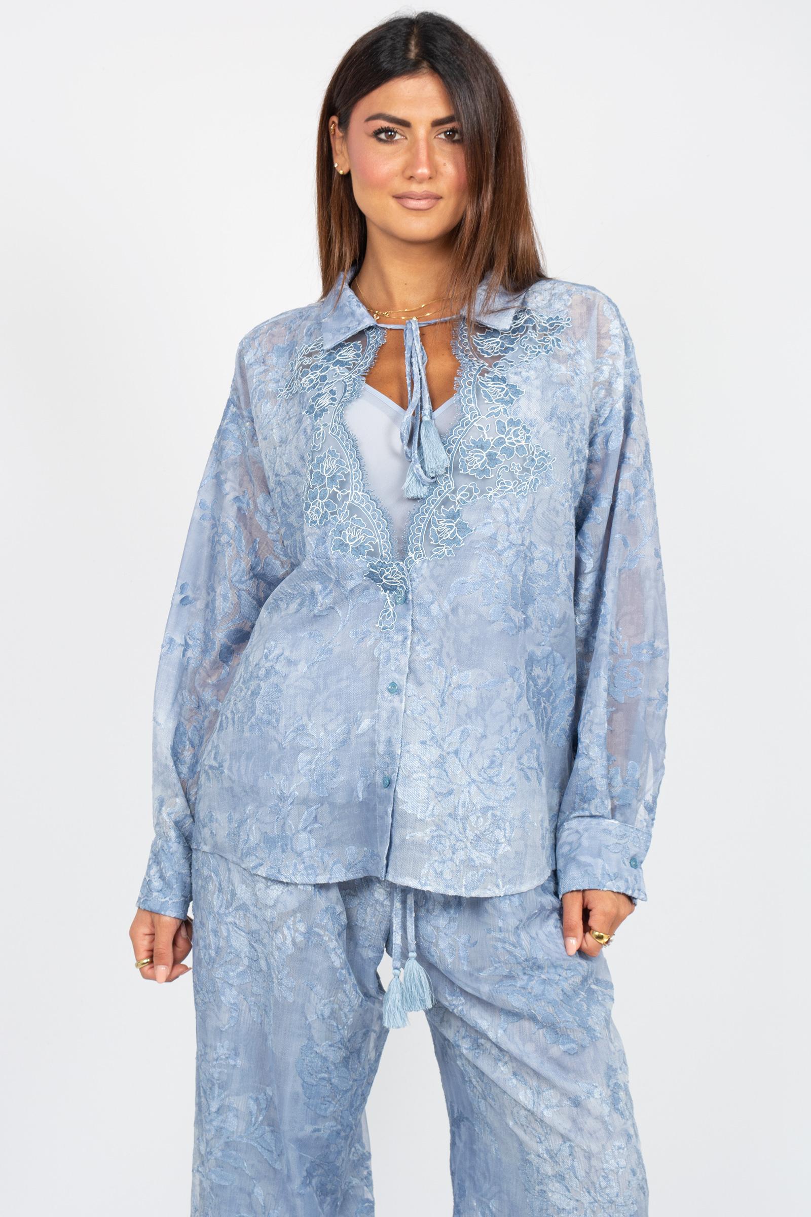 blusa tiedie con pizzo D48EK056E66 00156 ERMANNO - ERMANNO SCERVINO 