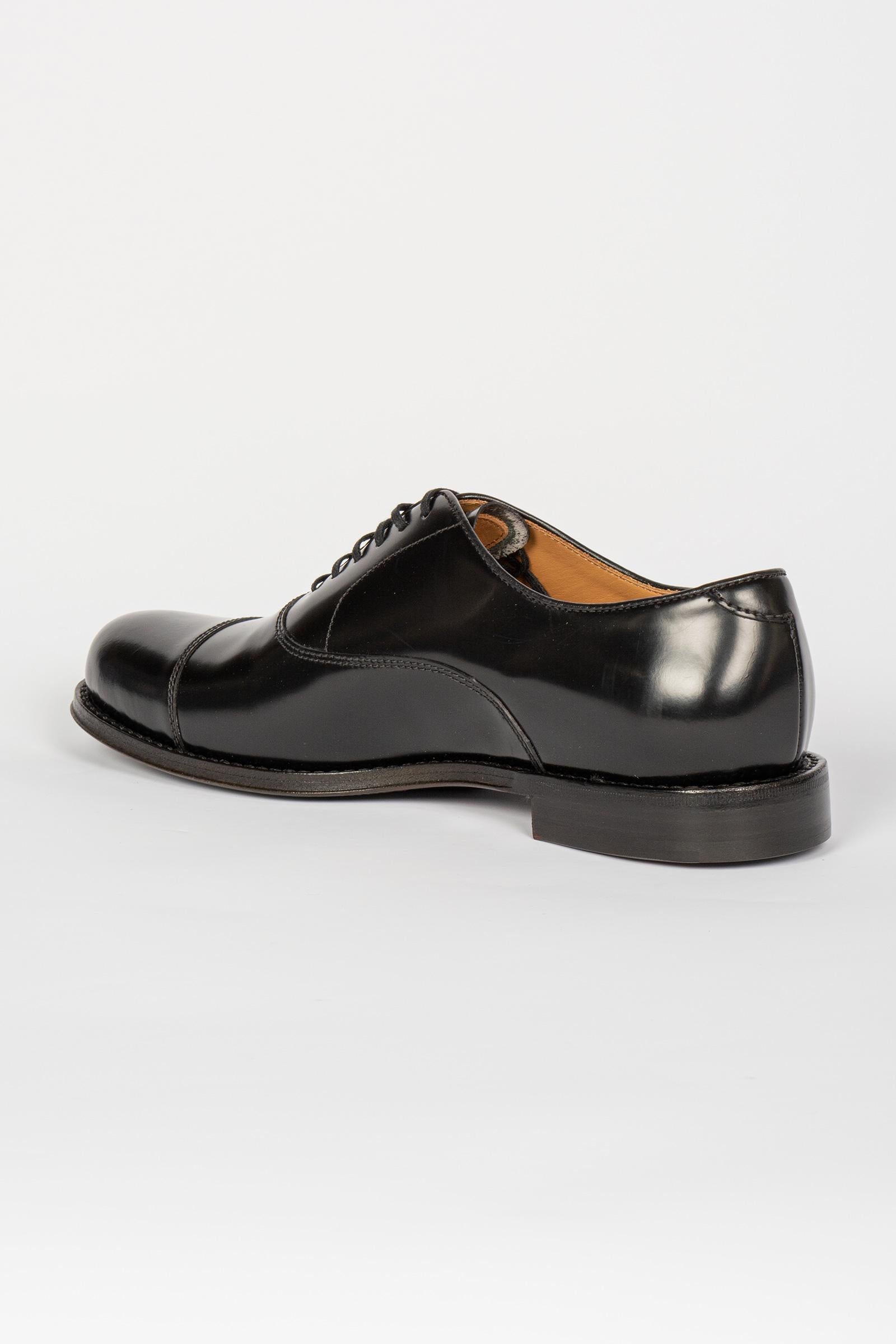 stringata francese in pelle 29006ANTICK NERO LO.WHITE 
