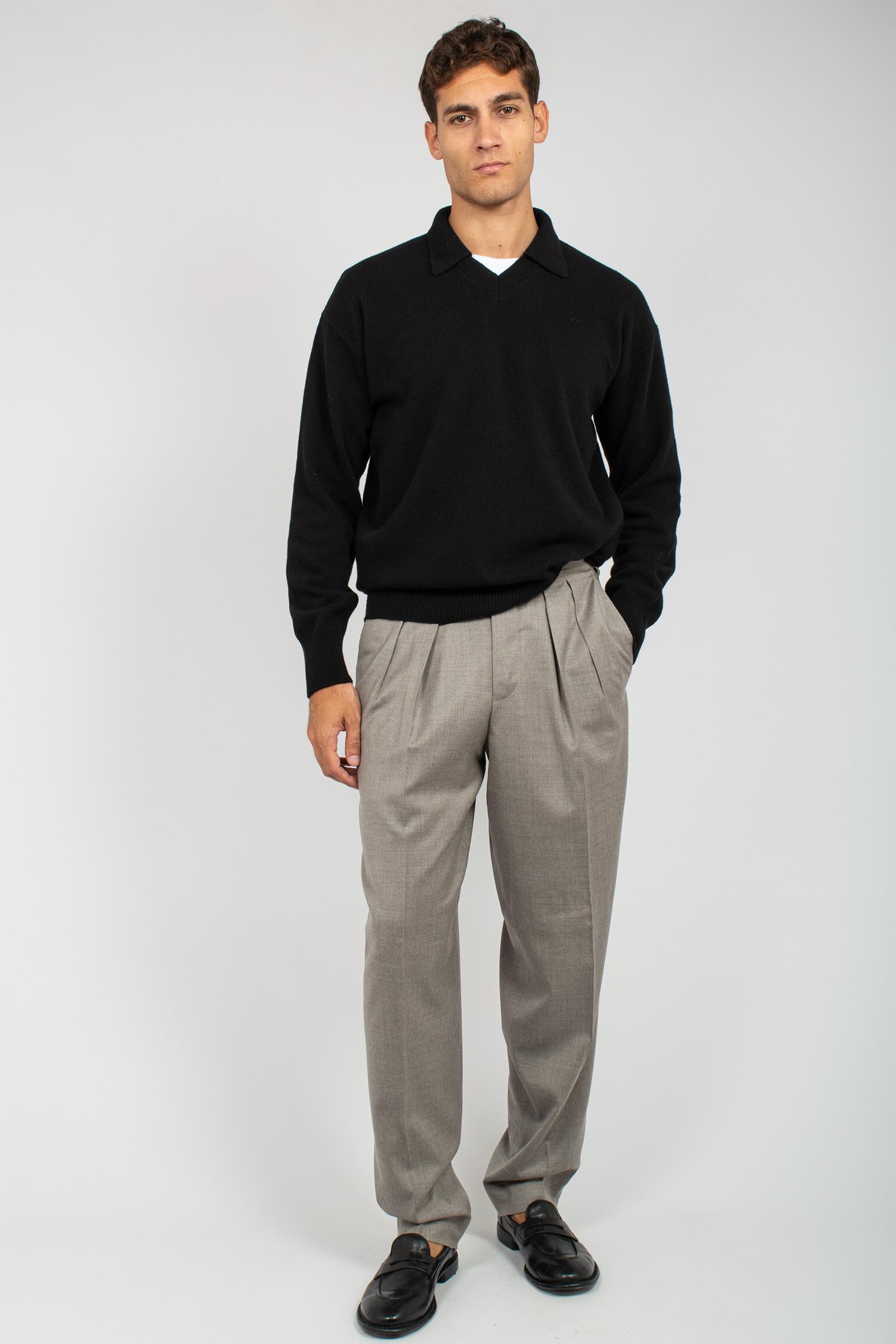 polo scollo v in misto lana e cashmere 253M37104 09 ROBERTO COLLINA 