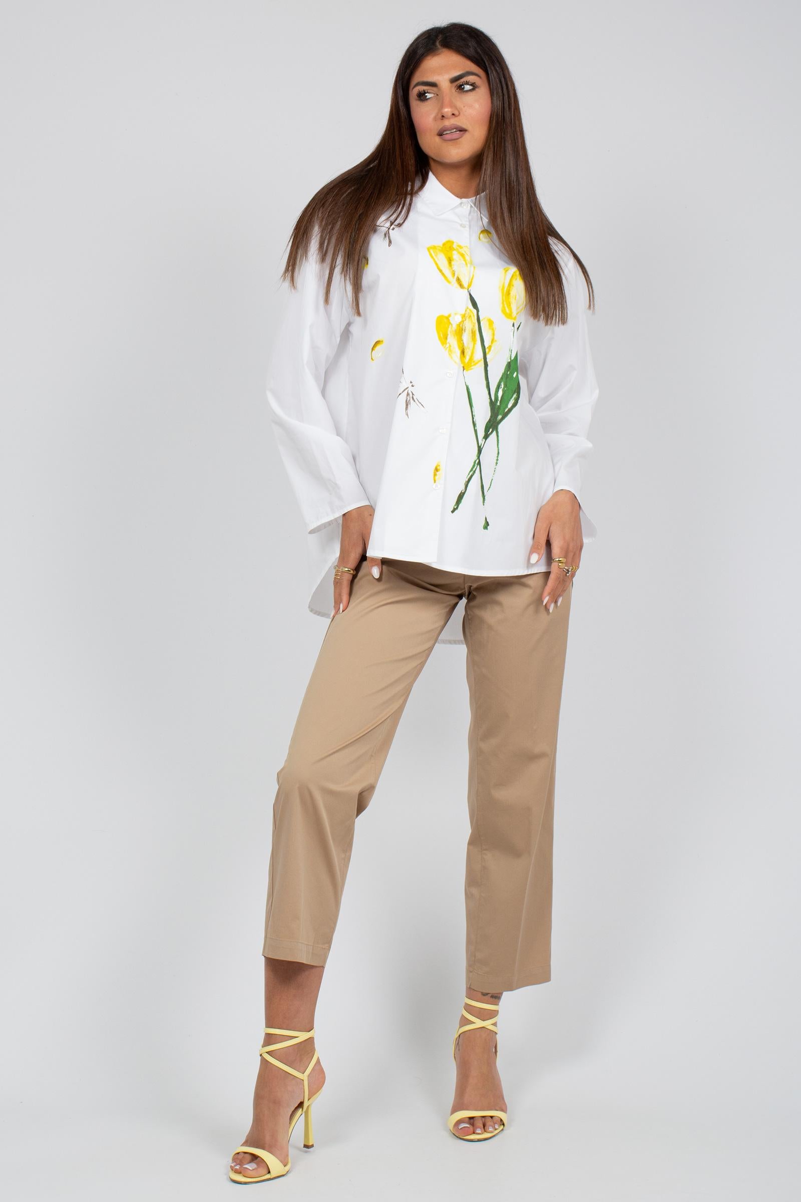 pantalone in misto cotone P26M700LJ BEIGE VIA MASINI 80 
