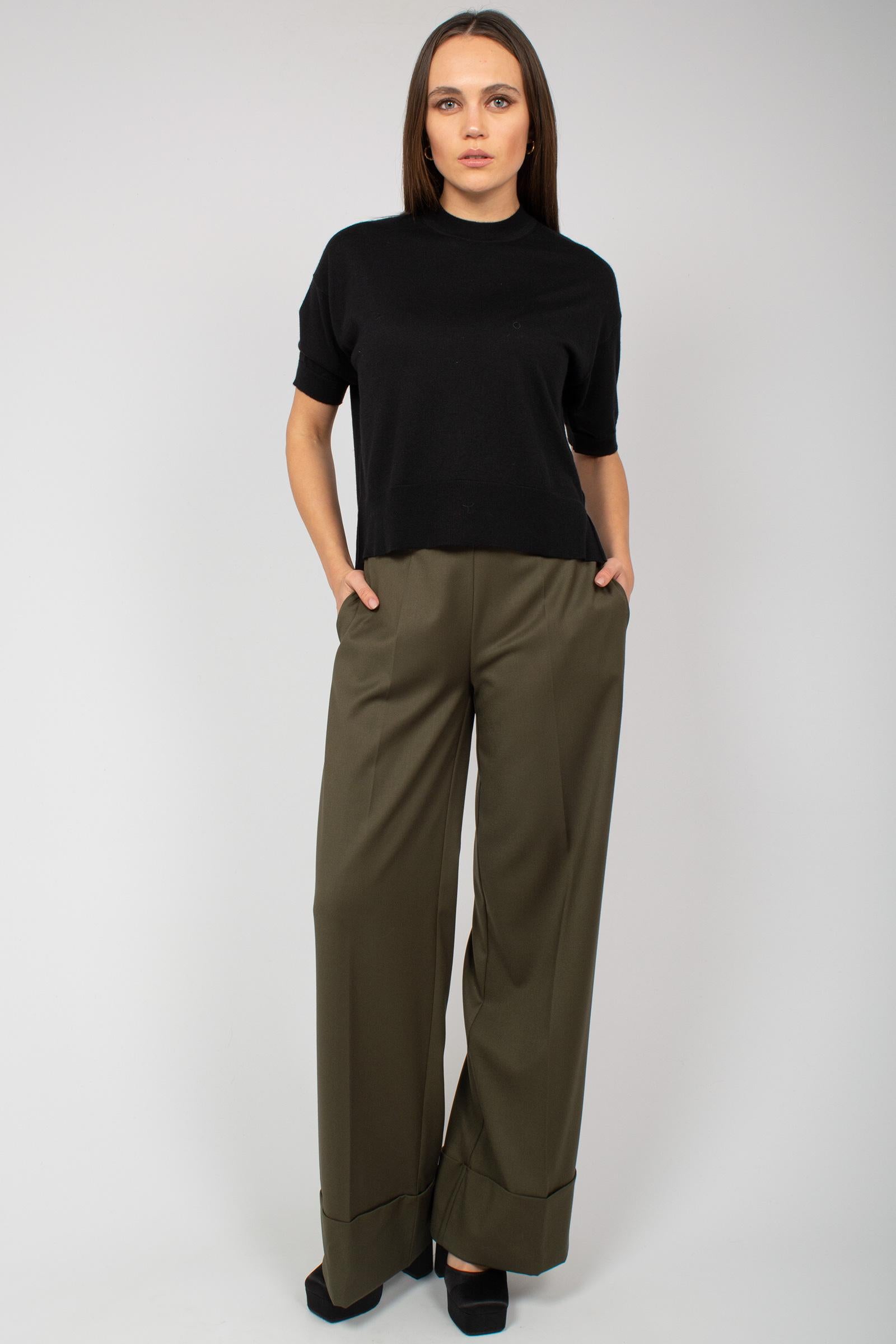 pantalone largo in flanella tecnica 61753 17 D.EXTERIOR 